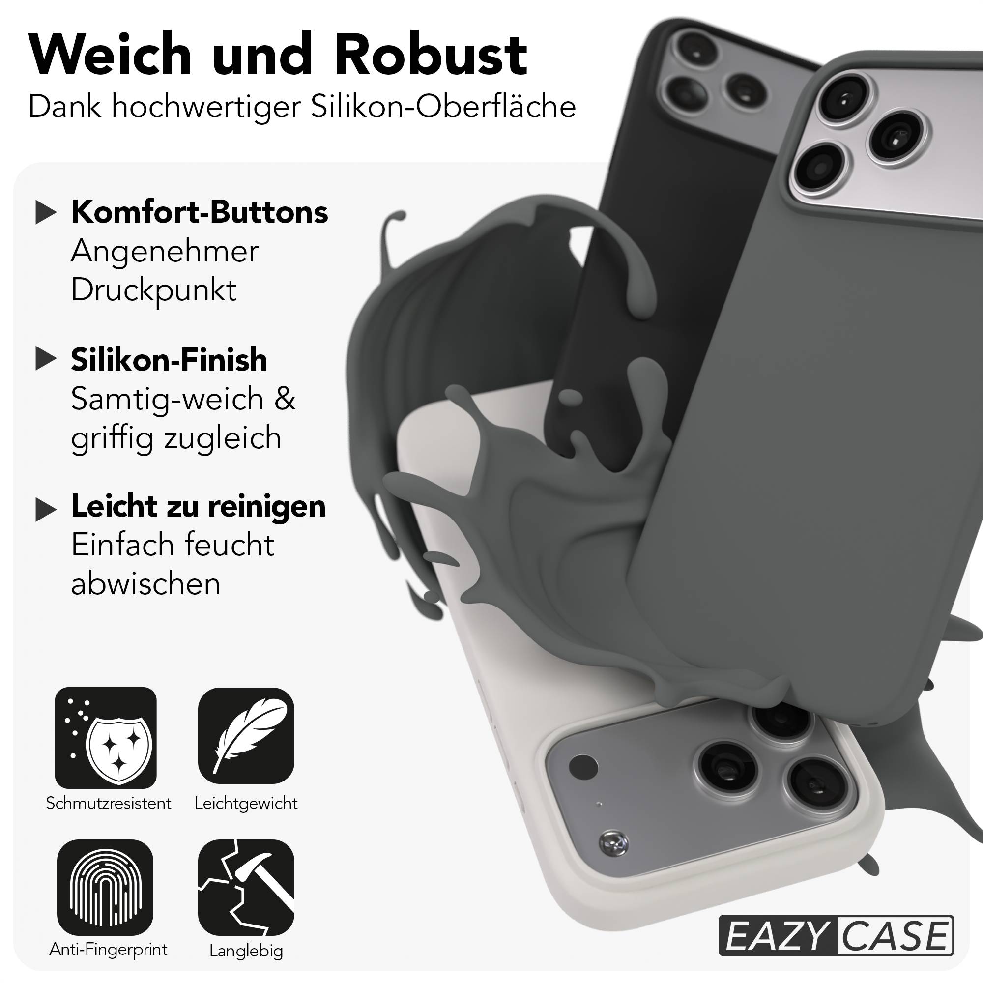 iPhone 17 Pro Max Premium Silikonhülle mit Kameraschutz von EAZY CASE