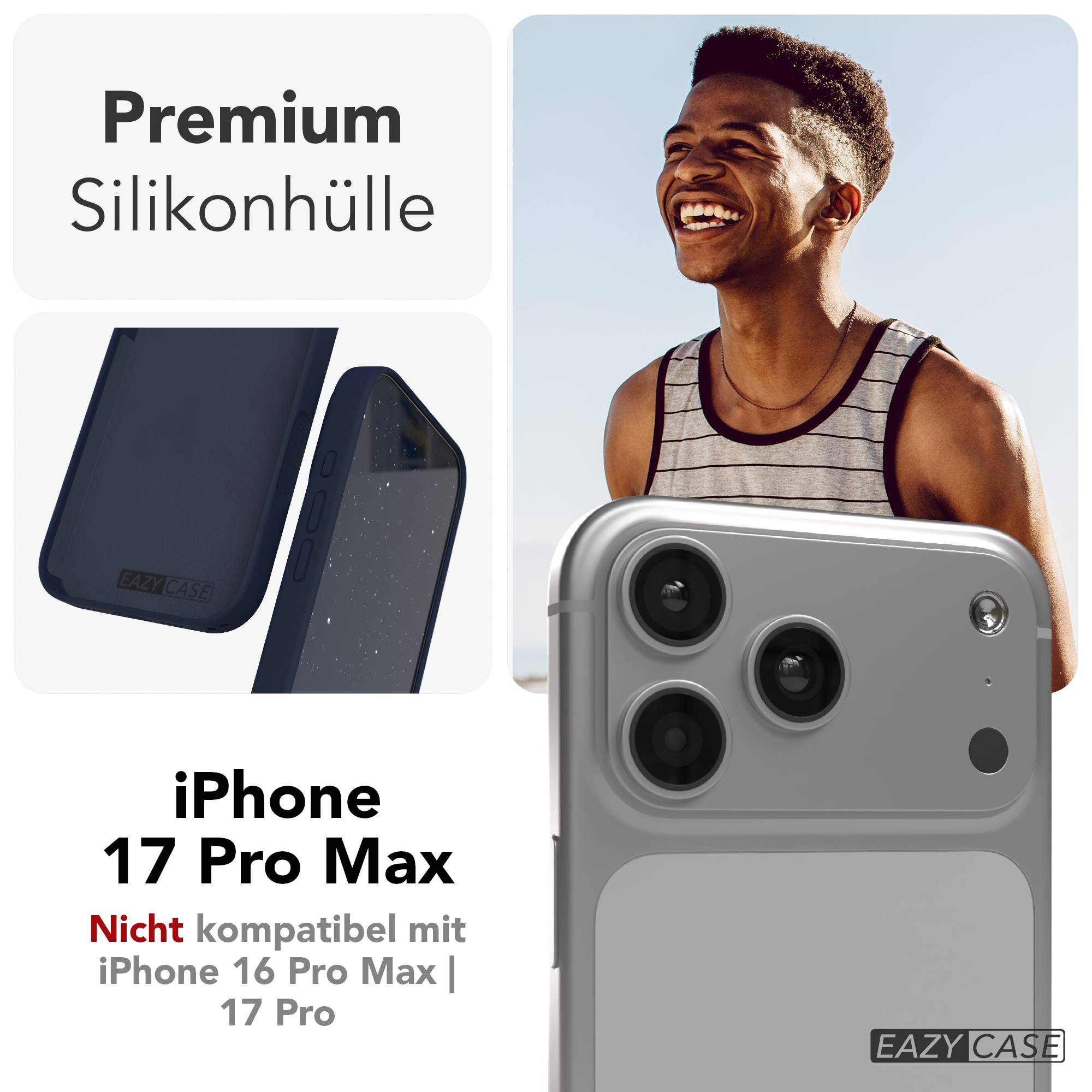 iPhone 17 Pro Max Premium Silikonhülle mit Kameraschutz von EAZY CASE