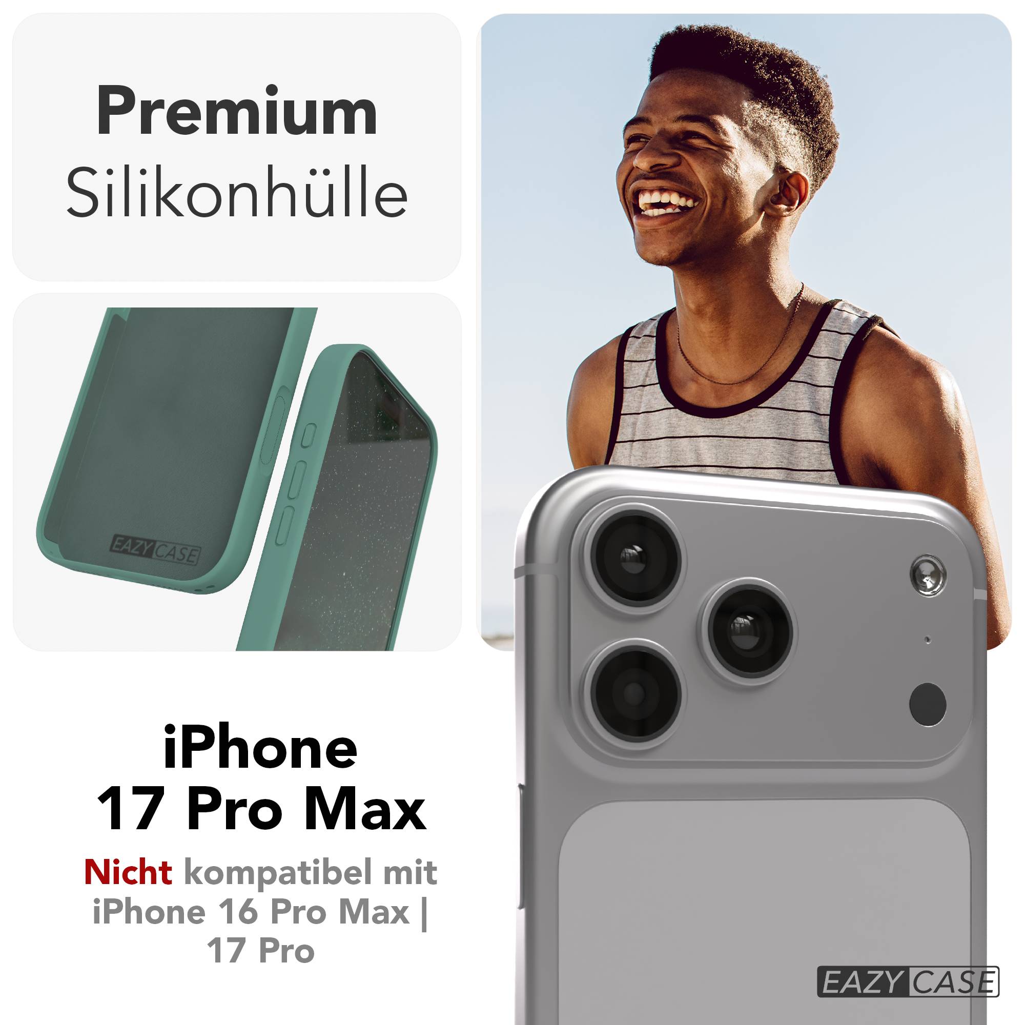 iPhone 17 Pro Max Premium Silikonhülle mit Kameraschutz von EAZY CASE