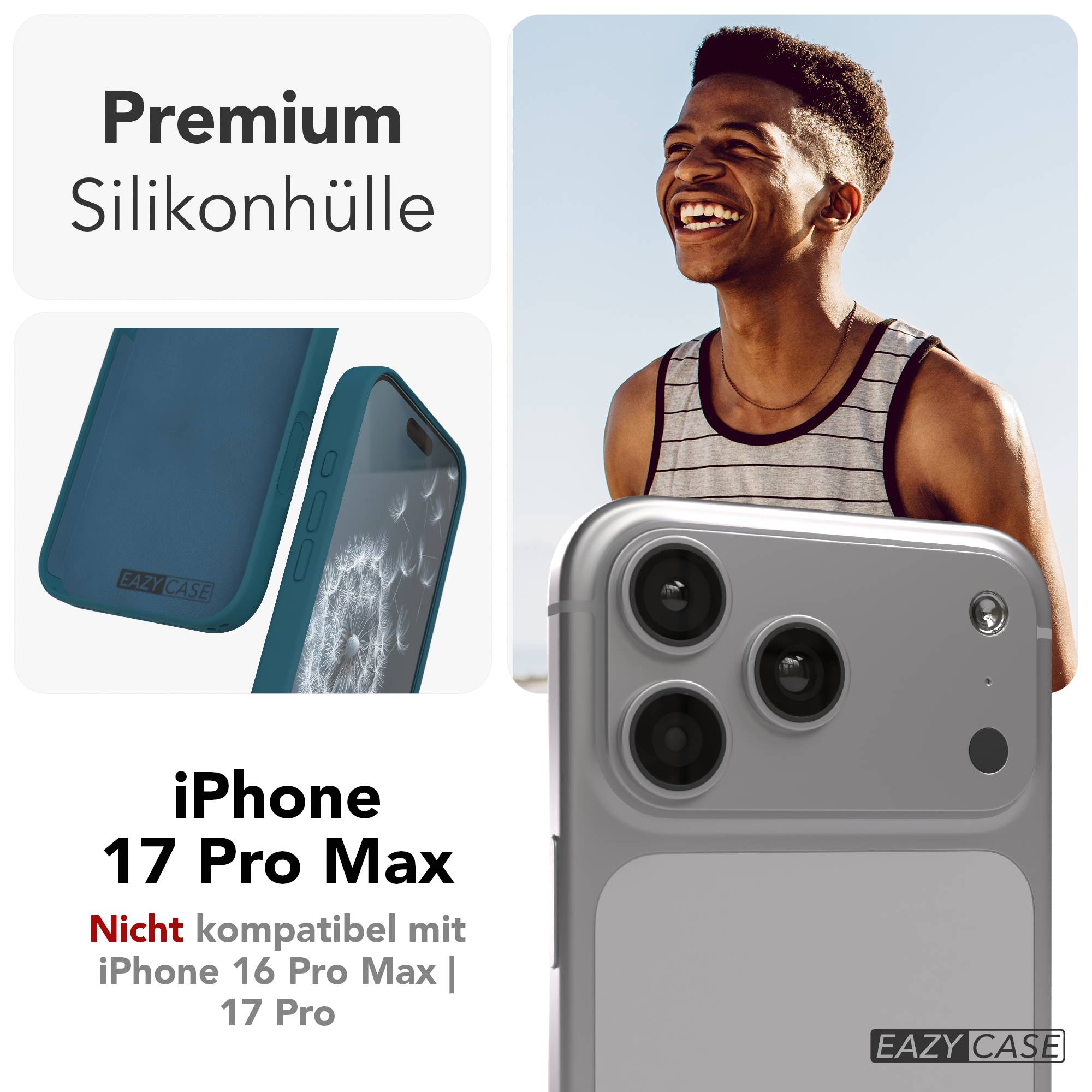 iPhone 17 Pro Max Premium Silikonhülle mit Kameraschutz von EAZY CASE