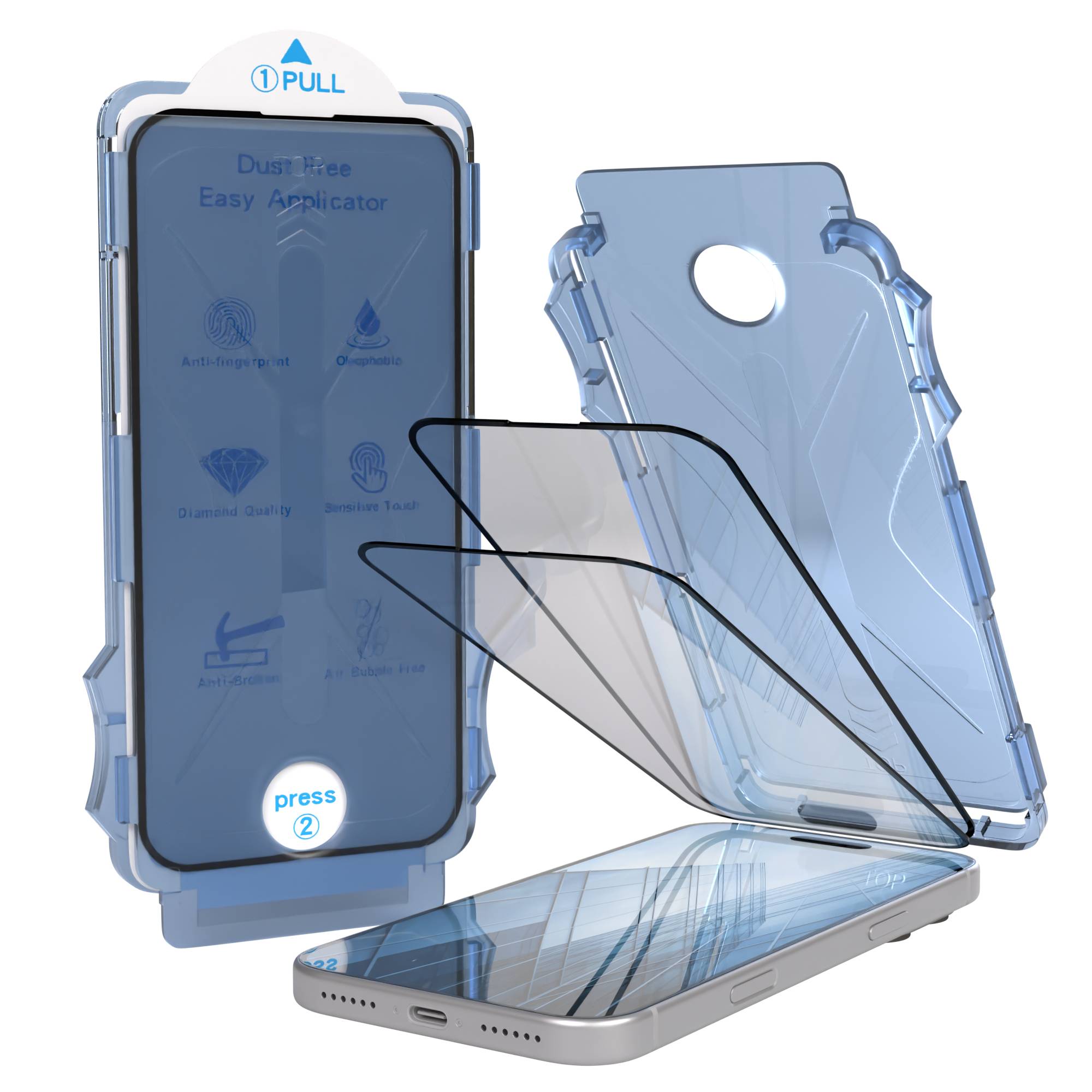 iPhone 17 Pro Max Schutzfolie 9H Glas mit Installationsrahmen EAZY CASE