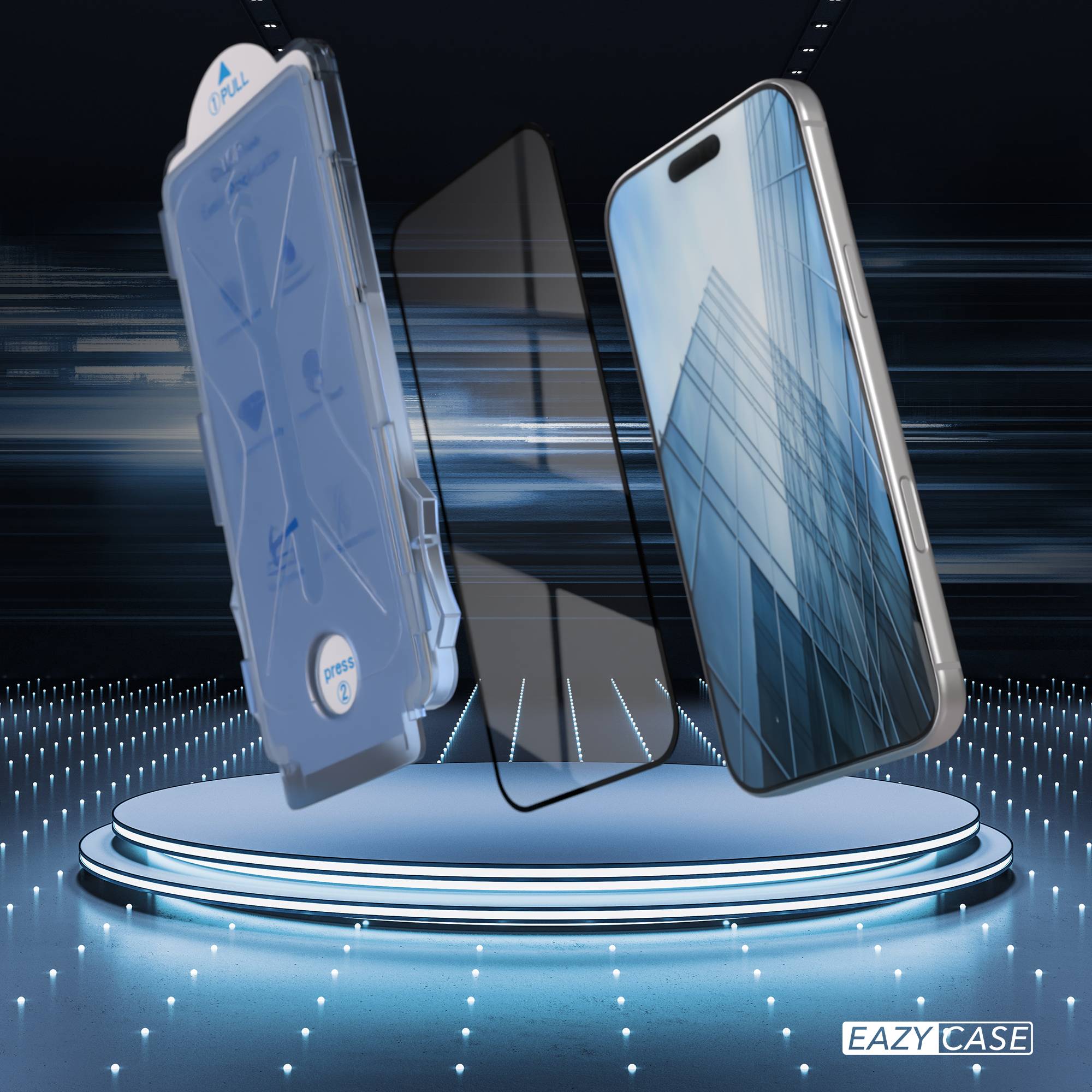 iPhone 17 Pro Max Schutzfolie 9H Glas mit Installationsrahmen EAZY CASE