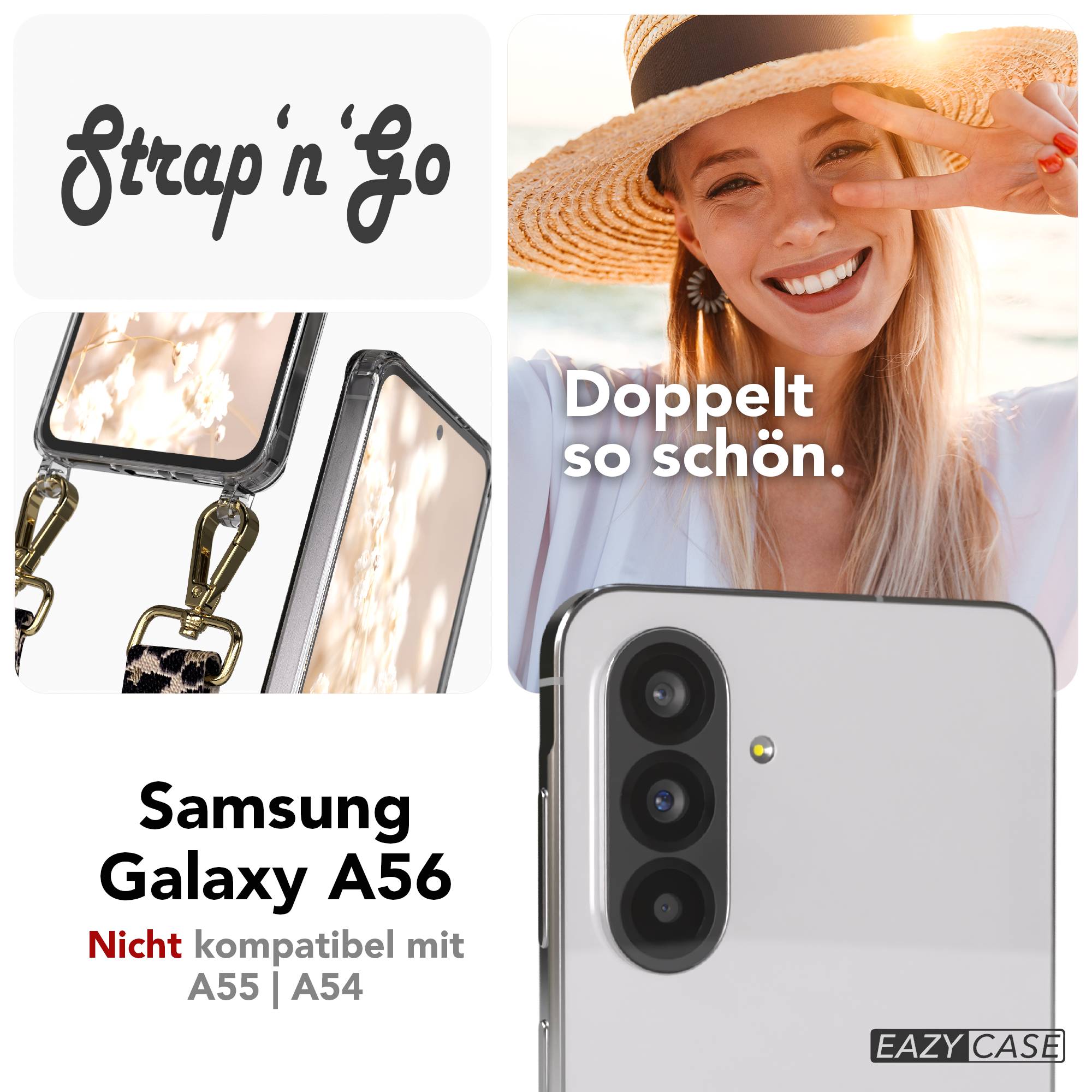 Samsung Galaxy A56 Handykette mit Boho Band verstellbar