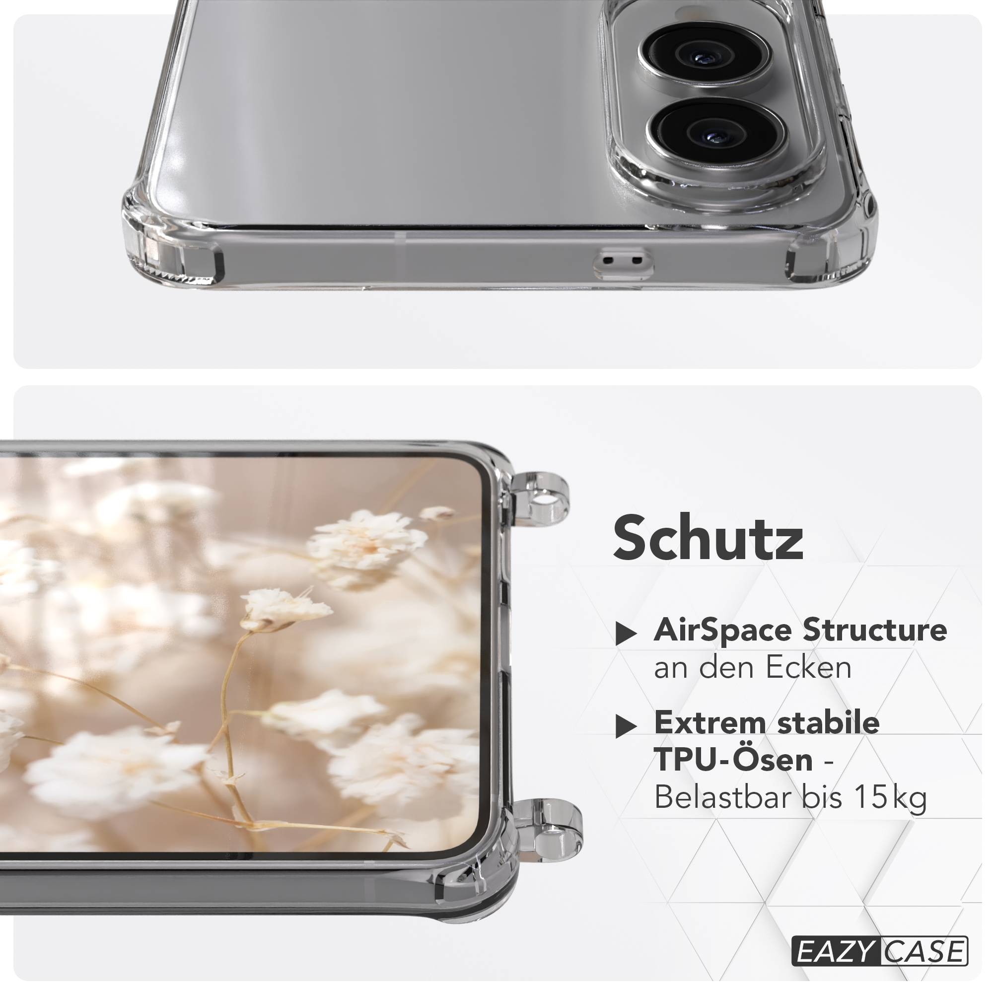 Galaxy S25 Edge transparente Hülle + Kordel