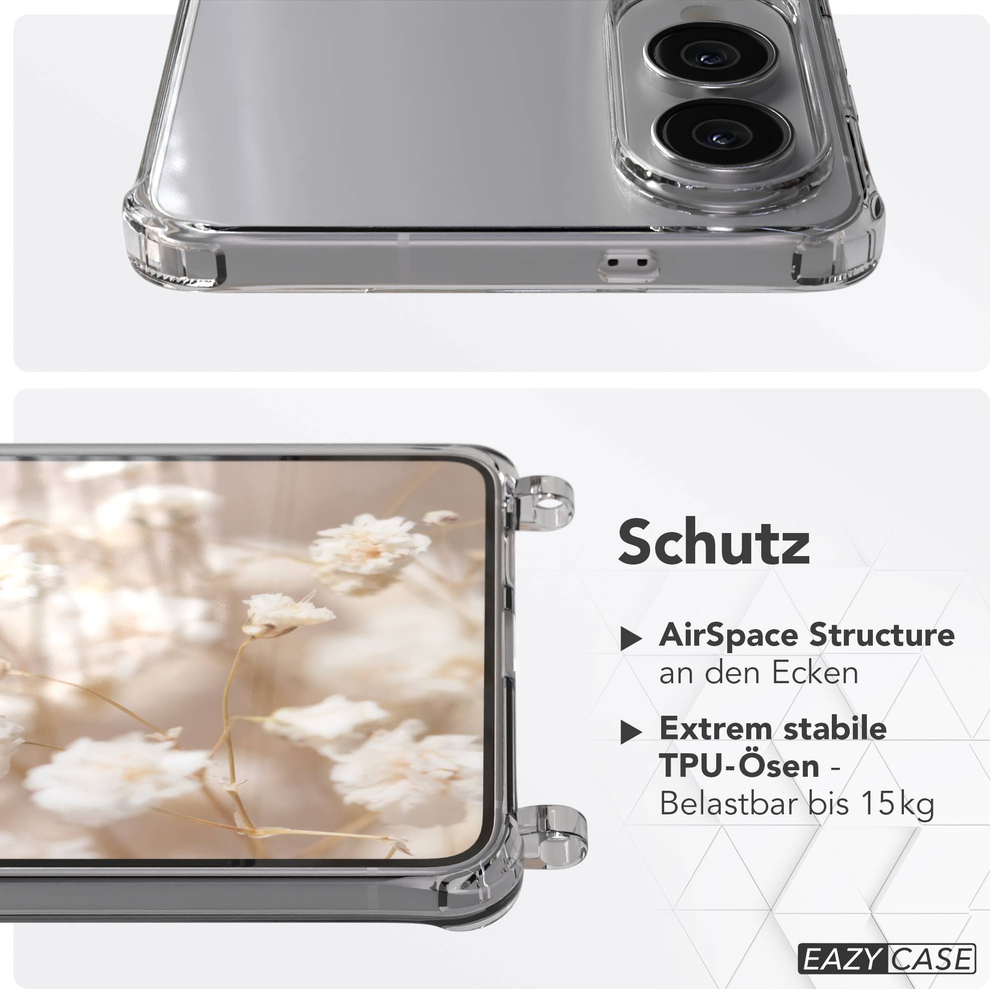 Galaxy S25 Edge transparente Hülle + Kordel