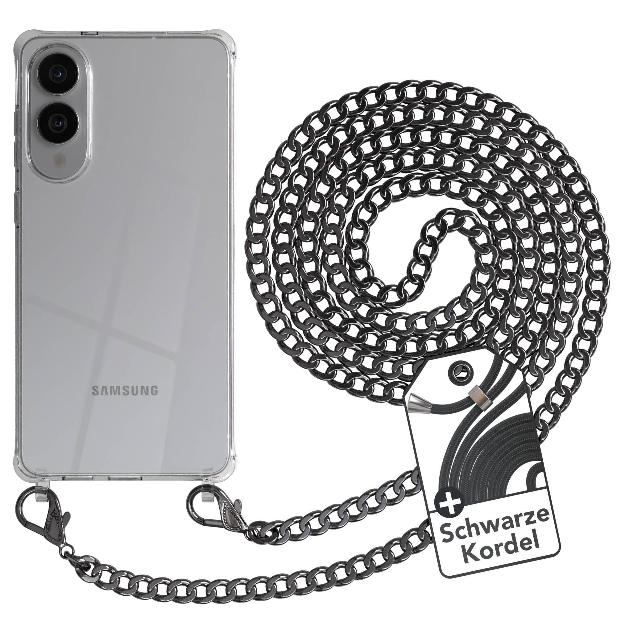 Galaxy S25 Edge transparente Hülle + Kordel