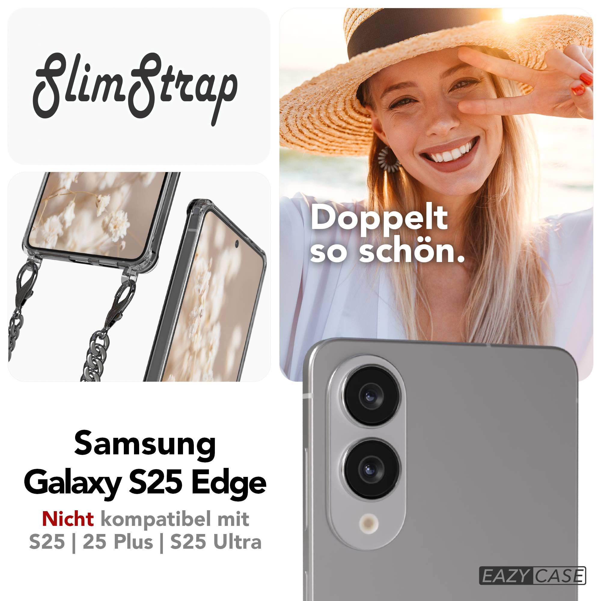 Galaxy S25 Edge transparente Hülle + Kordel