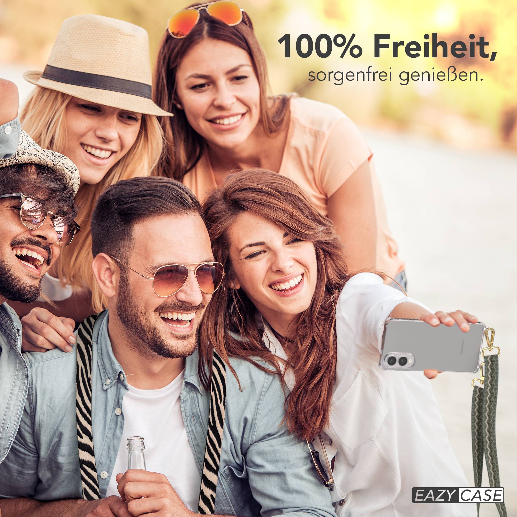 Samsung Galaxy S25 Edge Handykette mit Boho Band und verstellbarem Trageriemen