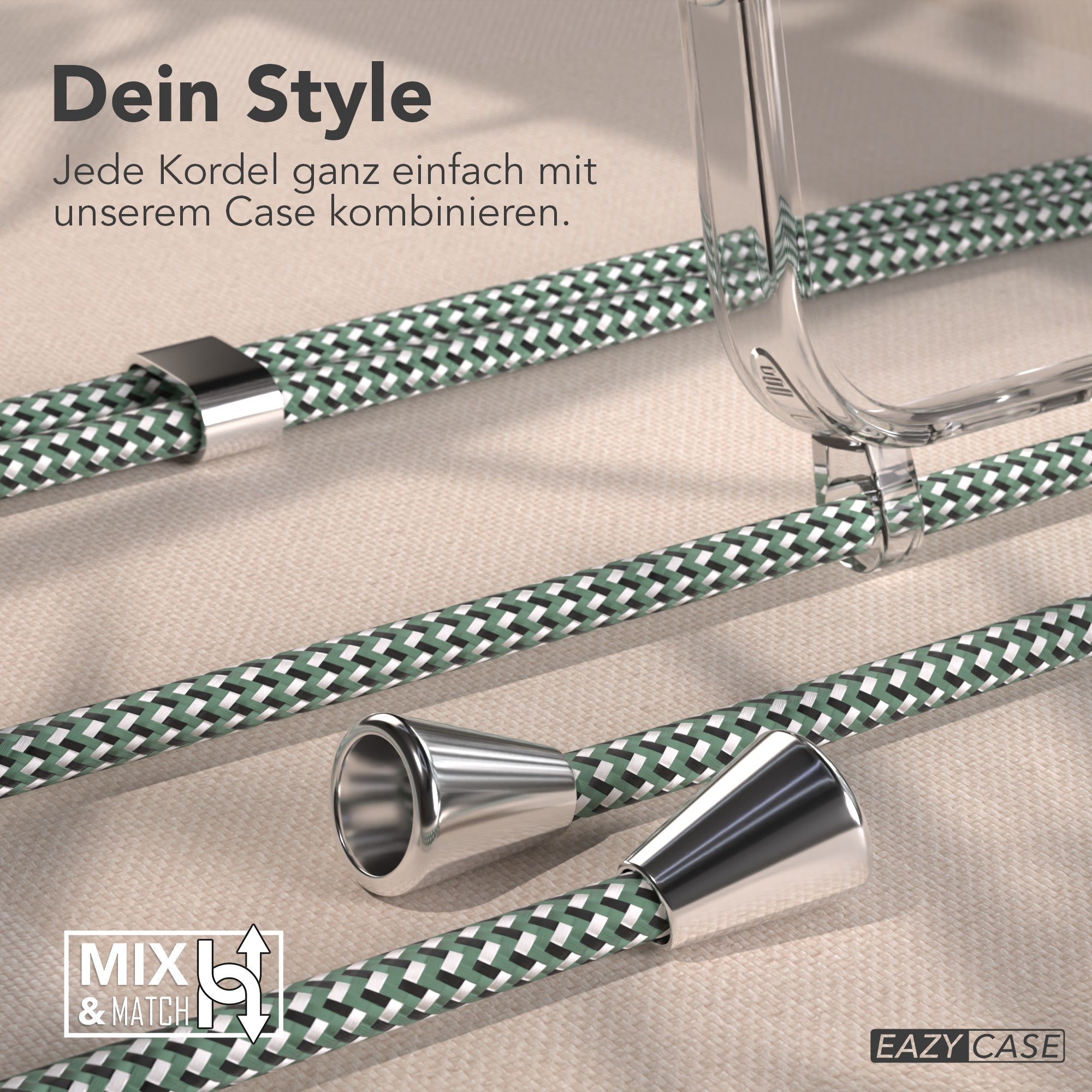 iPhone 17 transparente Hülle + Kordel mit MagSafe