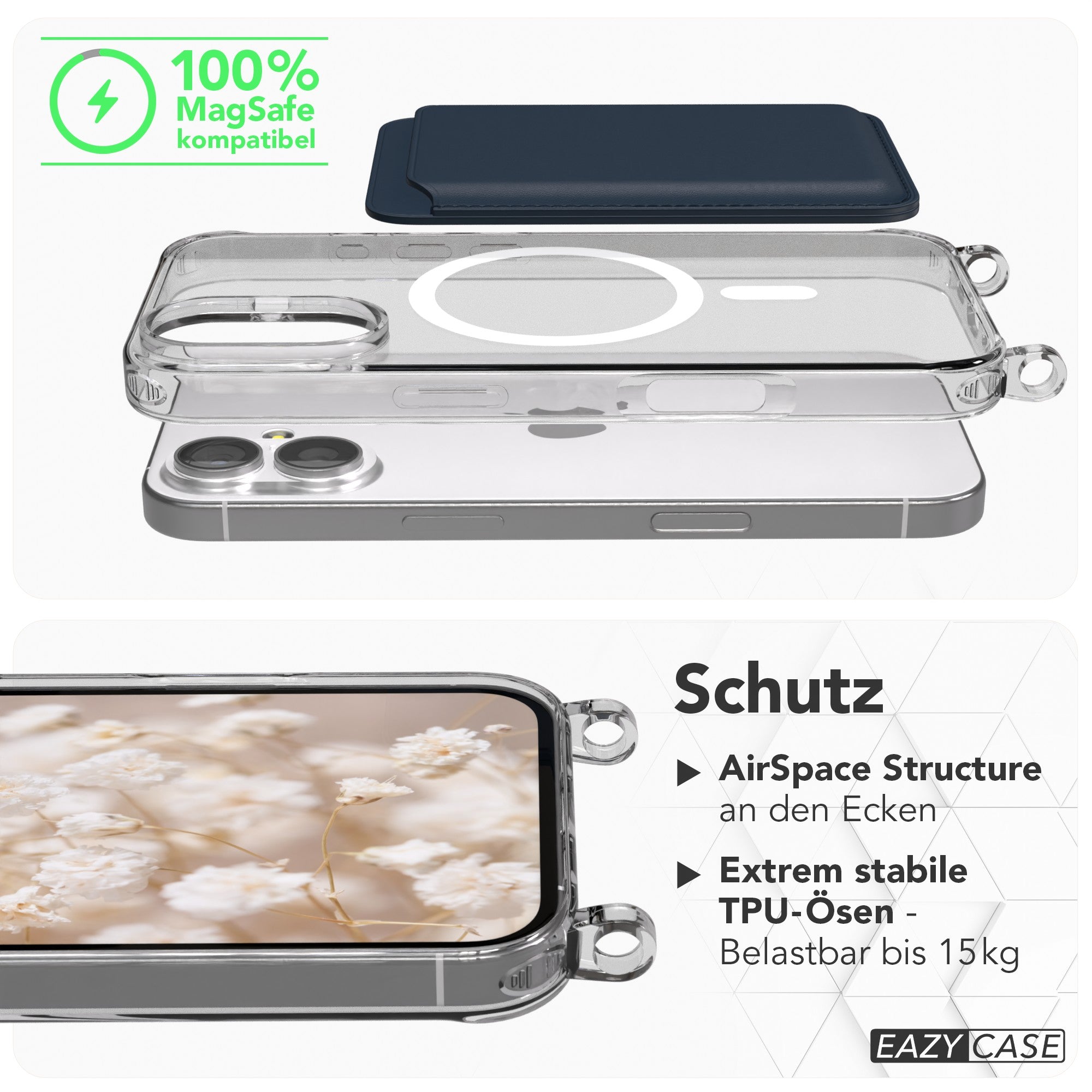 iPhone 17 MagSafe Handykette mit verstellbarem Boho Band EAZY CASE