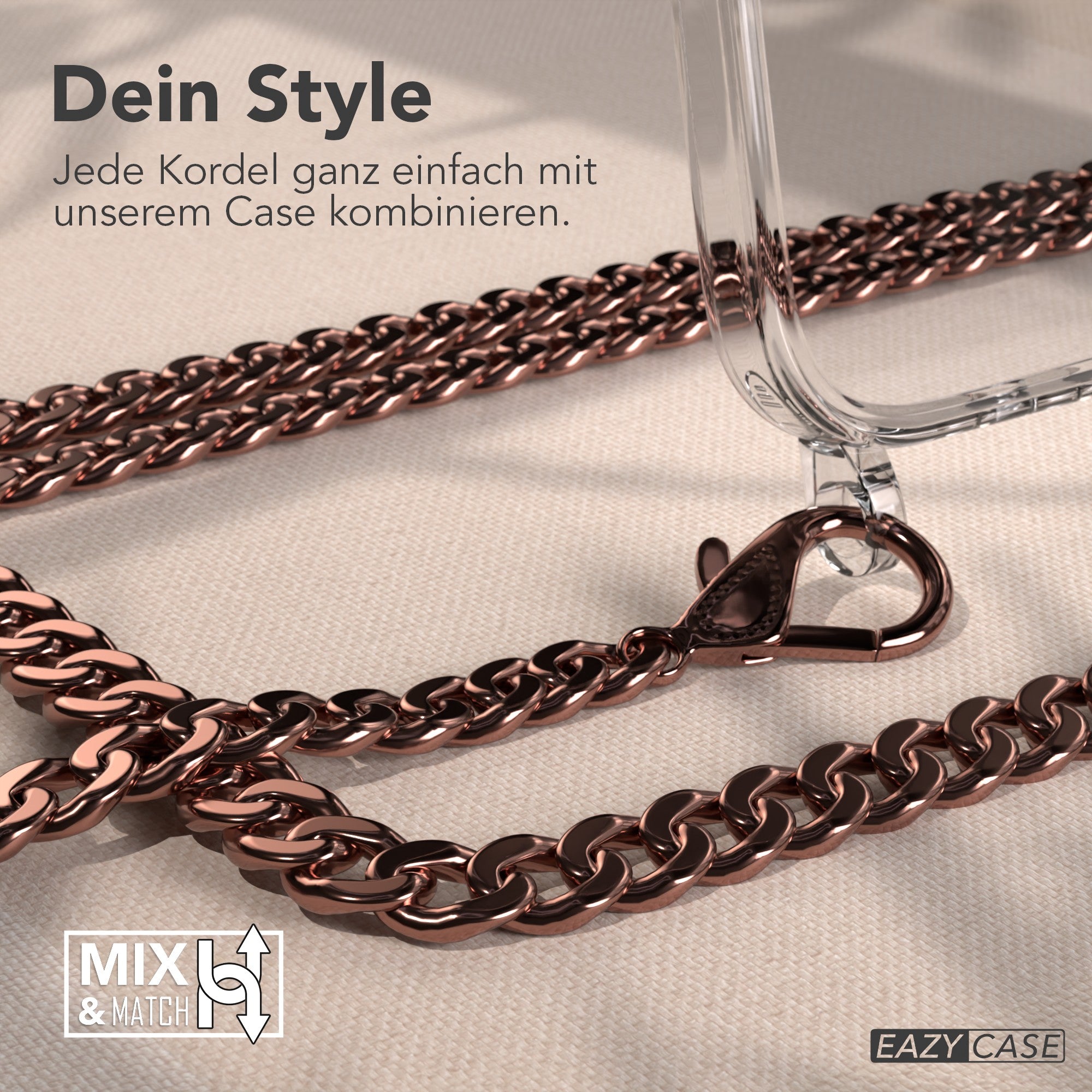 iPhone Air Hülle mit Metallkette + Schwarze Kordel