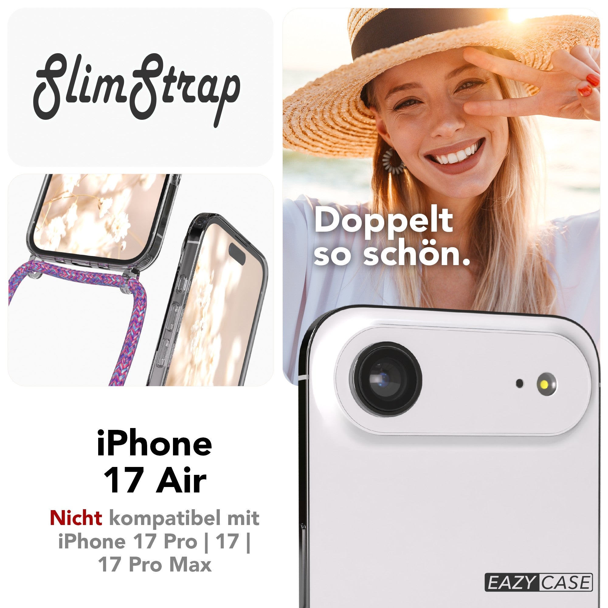 iPhone Air transparente Hülle + Kordel mit MagSafe