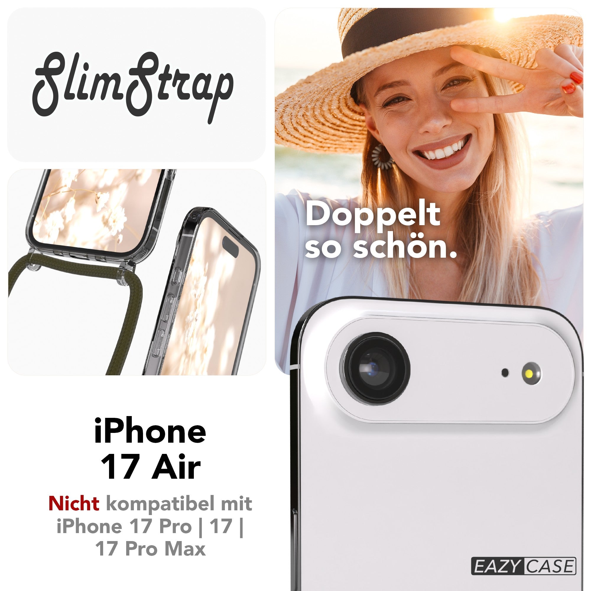 iPhone Air transparente Hülle + Kordel mit MagSafe