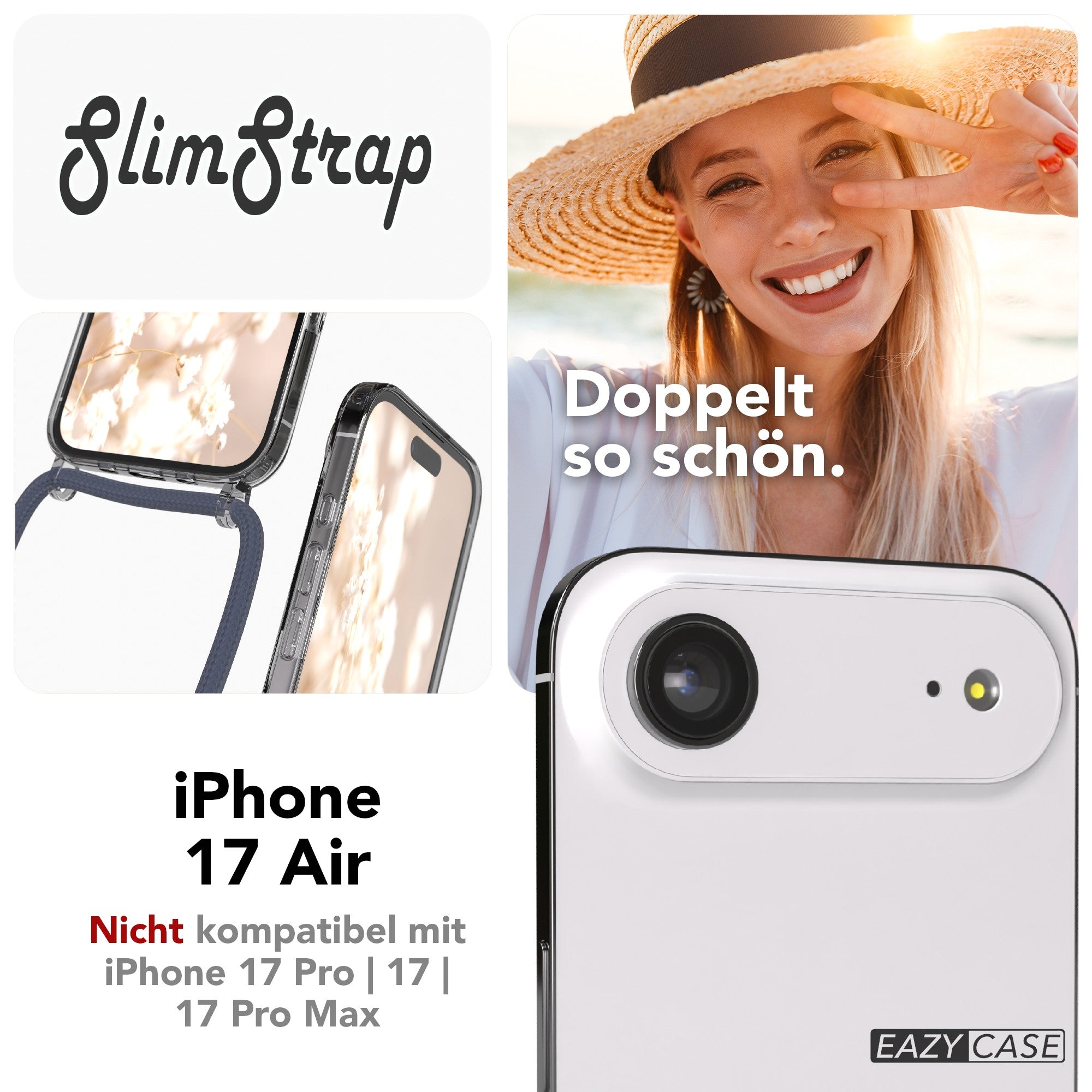 iPhone Air transparente Hülle + Kordel mit MagSafe