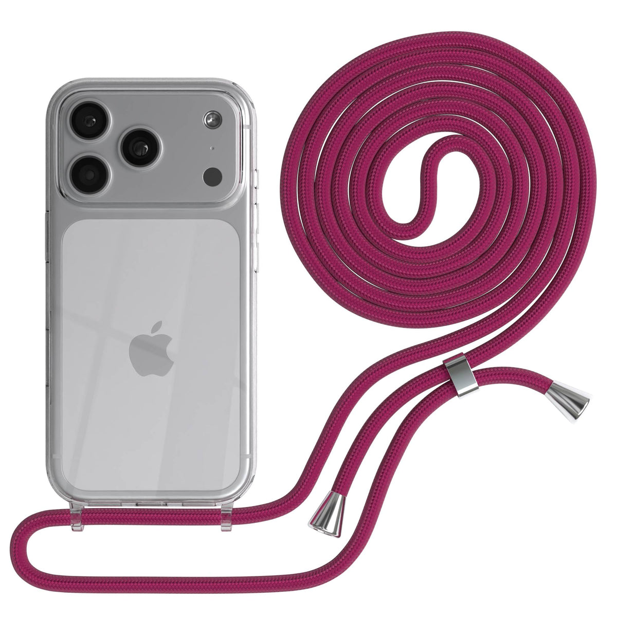 iPhone 17 Pro transparente Handykette mit verstellbarer Kordel TPU Hülle