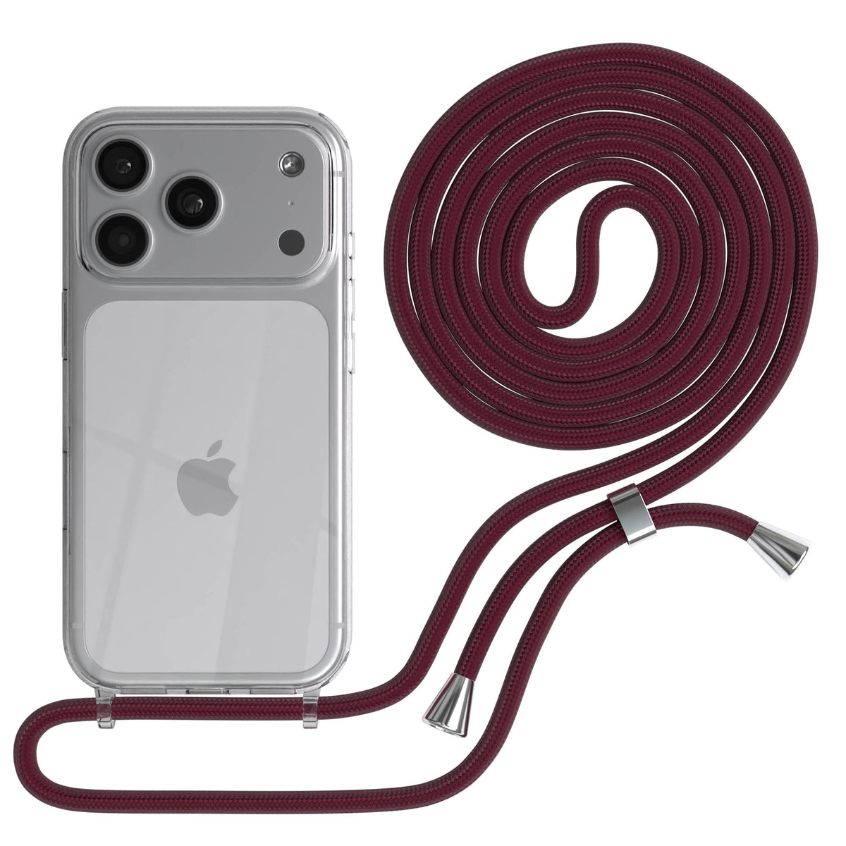 iPhone 17 Pro transparente Handykette mit verstellbarer Kordel TPU Hülle