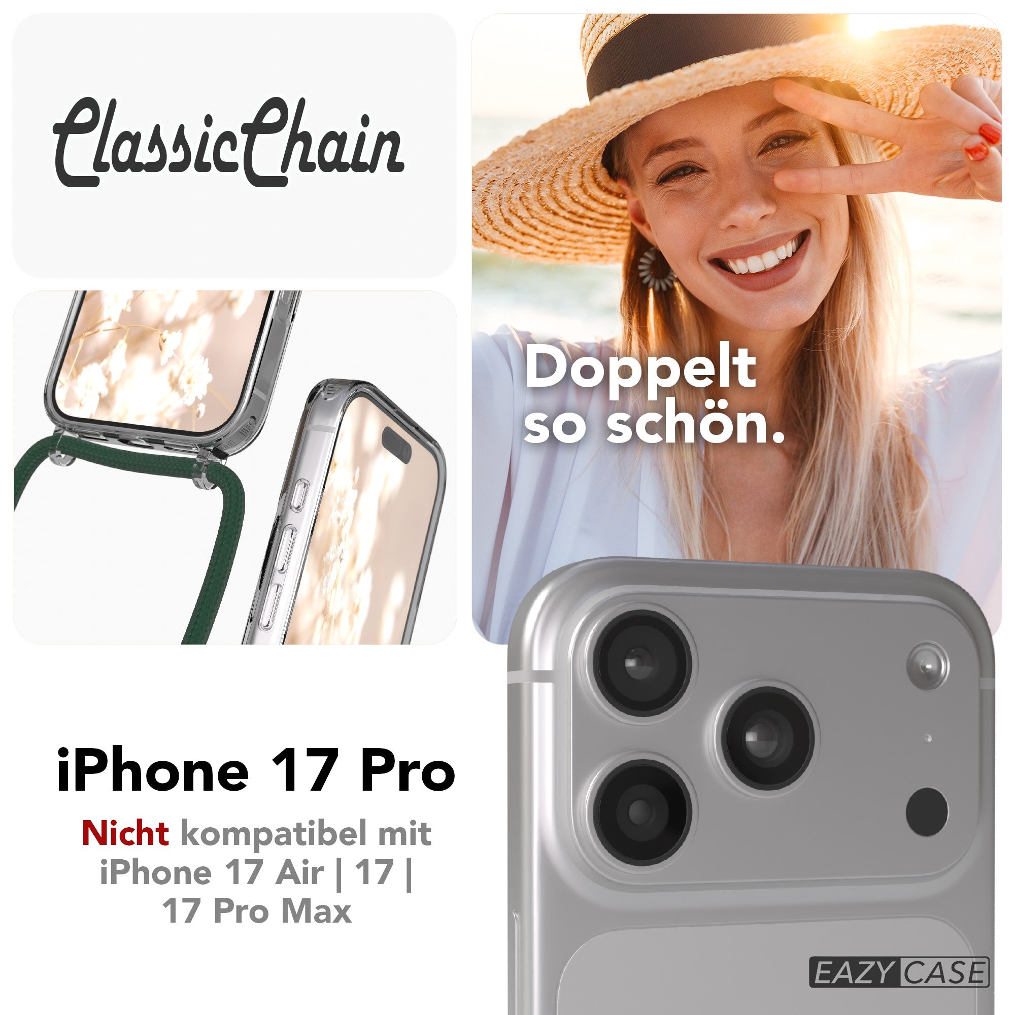 iPhone 17 Pro transparente Hülle + Kordel