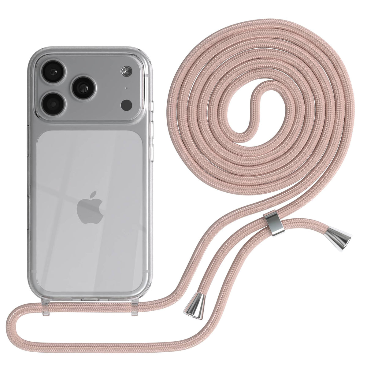 iPhone 17 Pro transparente Handykette mit verstellbarer Kordel TPU Hülle