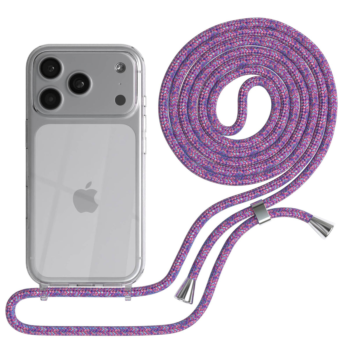 iPhone 17 Pro transparente Handykette mit verstellbarer Kordel TPU Hülle