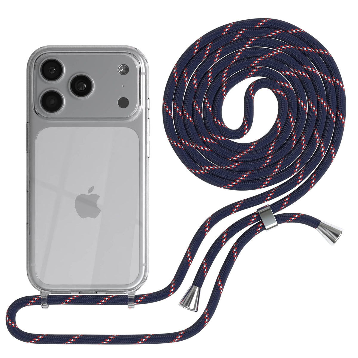 iPhone 17 Pro transparente Handykette mit verstellbarer Kordel TPU Hülle