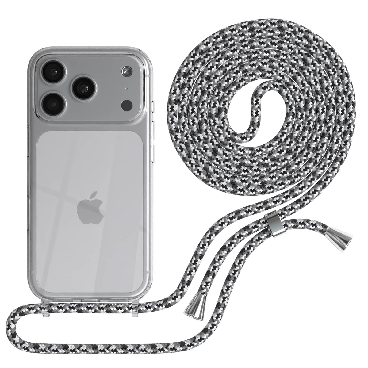 iPhone 17 Pro transparente Handykette mit verstellbarer Kordel TPU Hülle