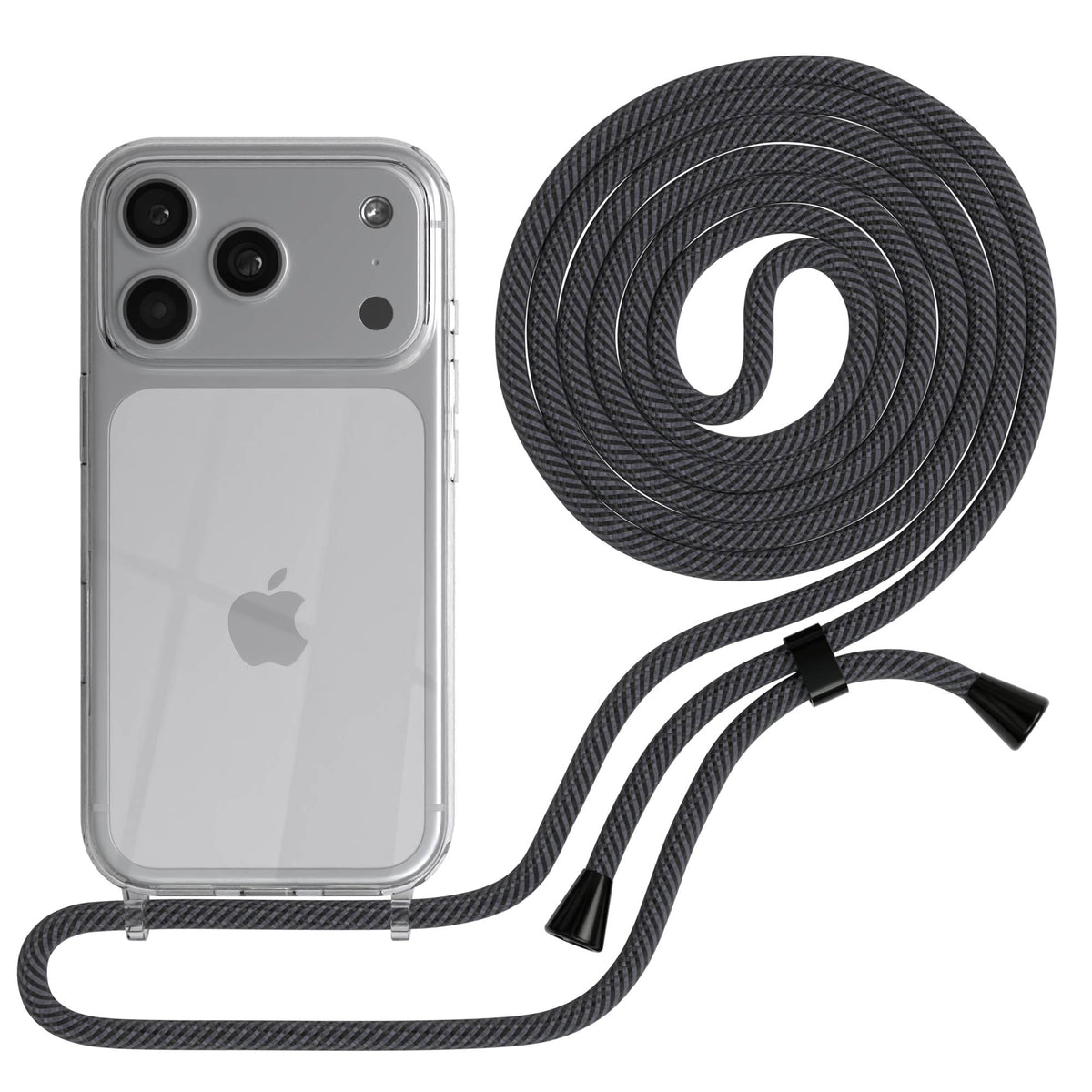 iPhone 17 Pro transparente Handykette mit verstellbarer Kordel TPU Hülle