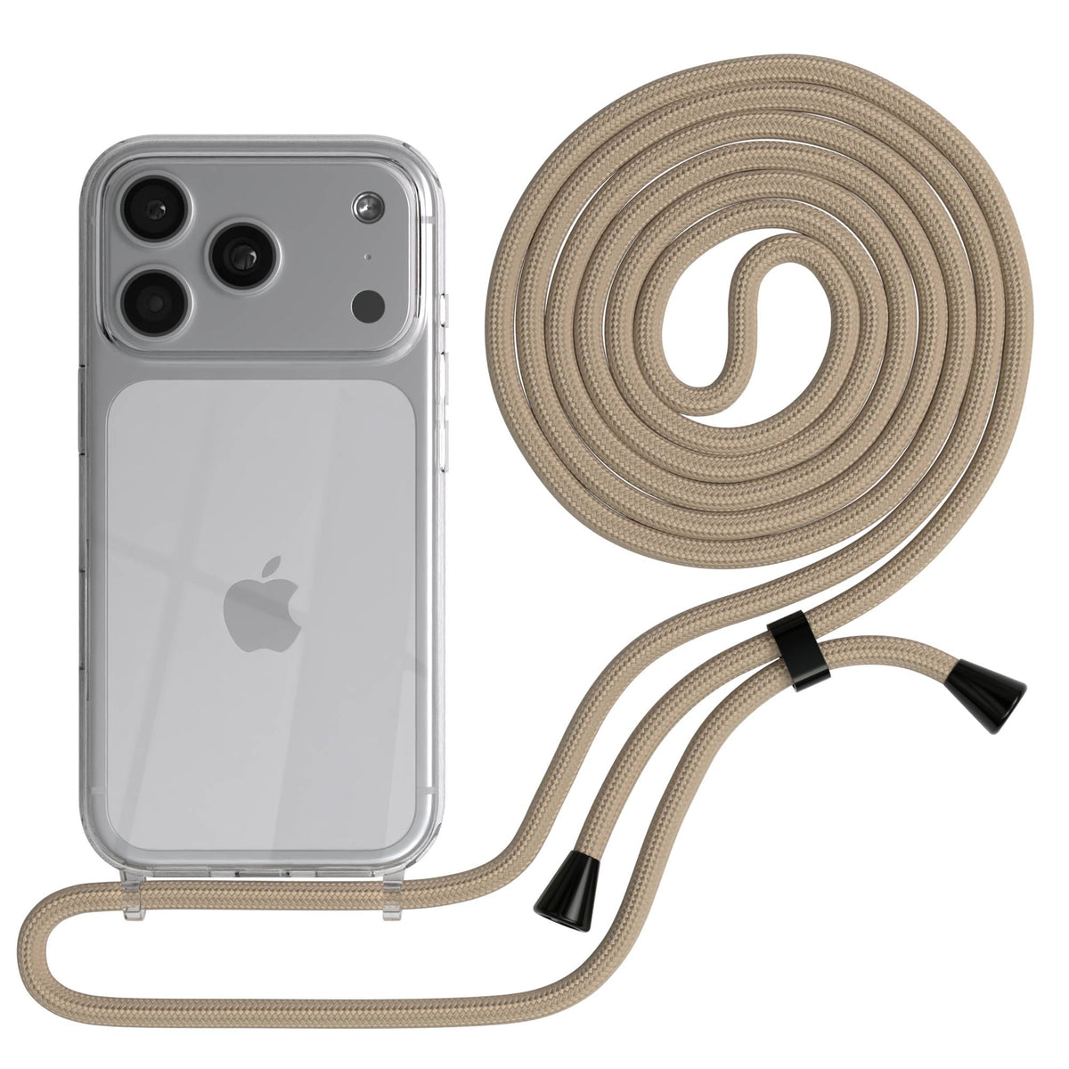 iPhone 17 Pro transparente Handykette mit verstellbarer Kordel TPU Hülle