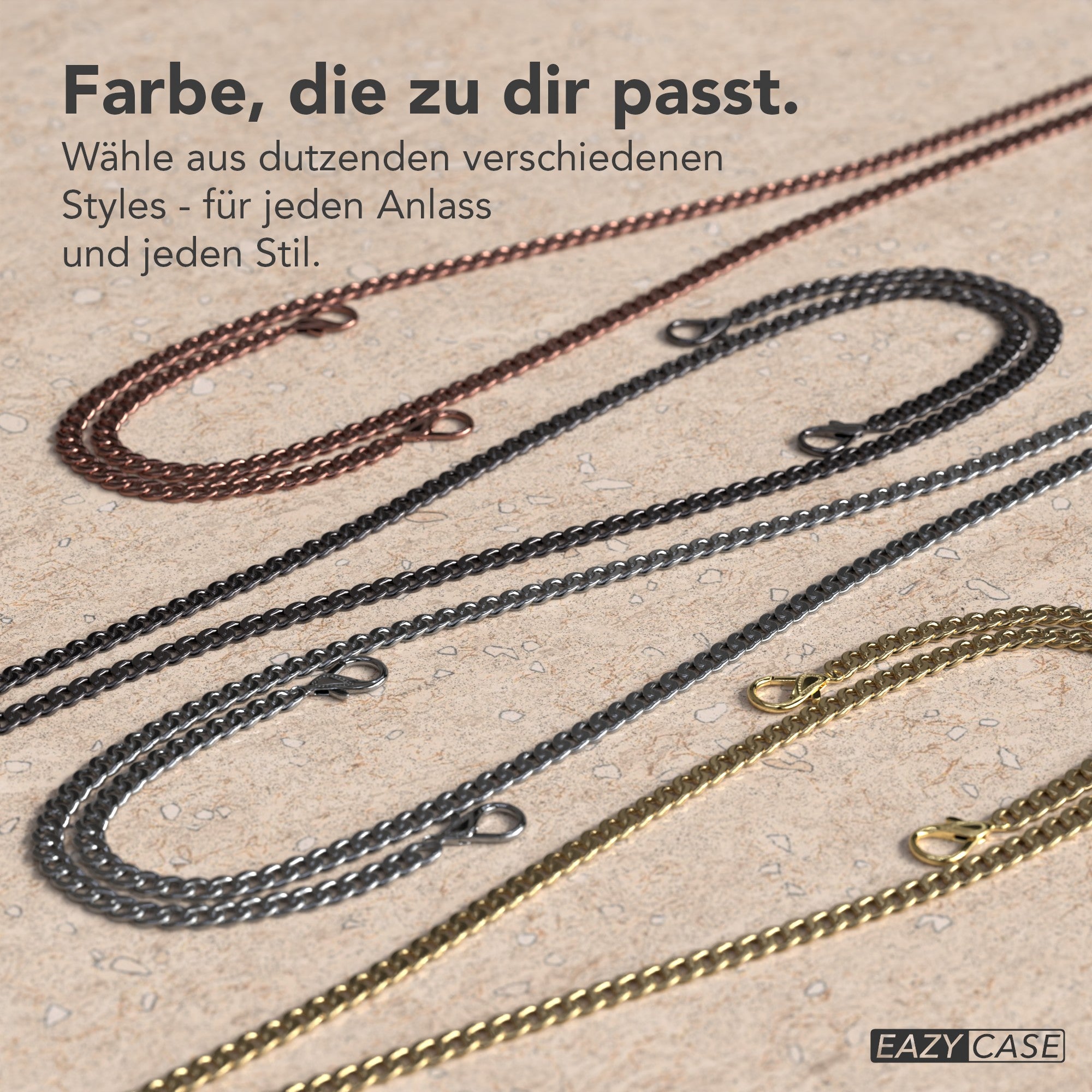 iPhone 17 Pro Hülle mit Metallkette + Schwarze Kordel