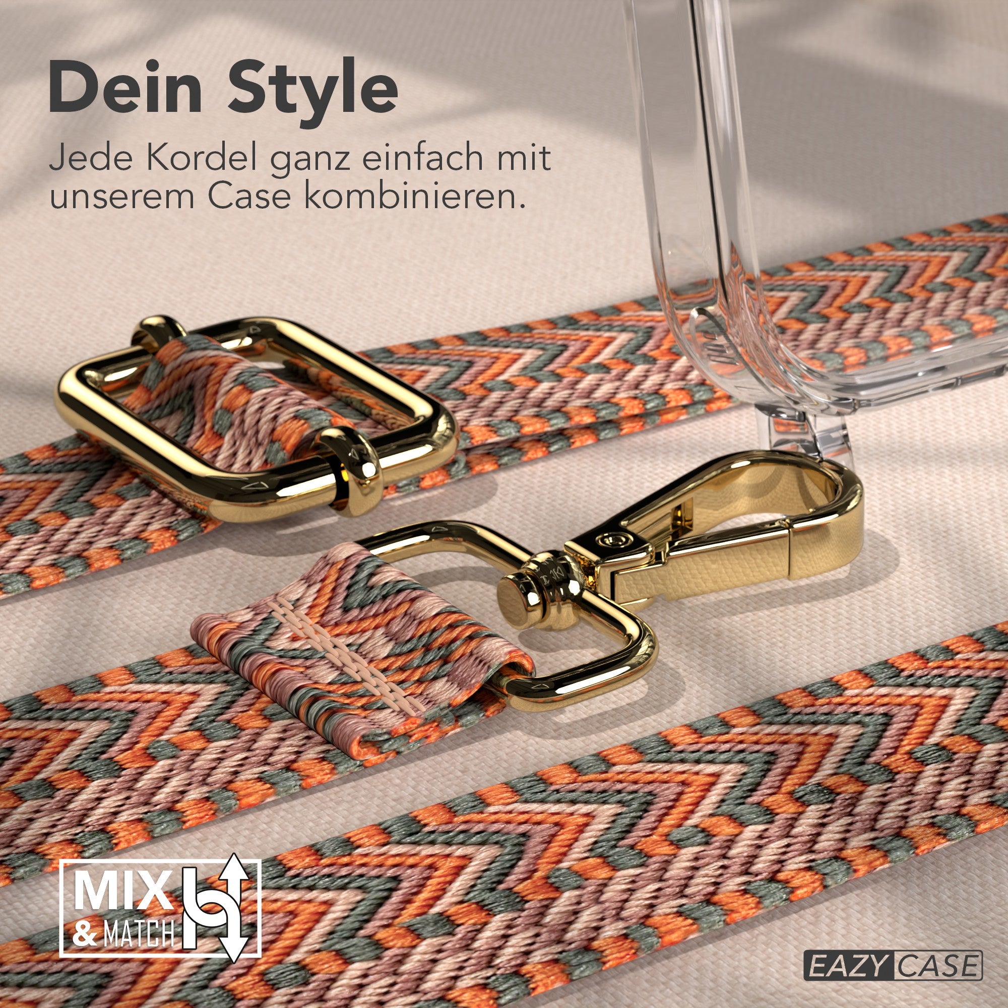 iPhone 17 Pro Handykette mit verstellbarem Boho Band von EAZY CASE