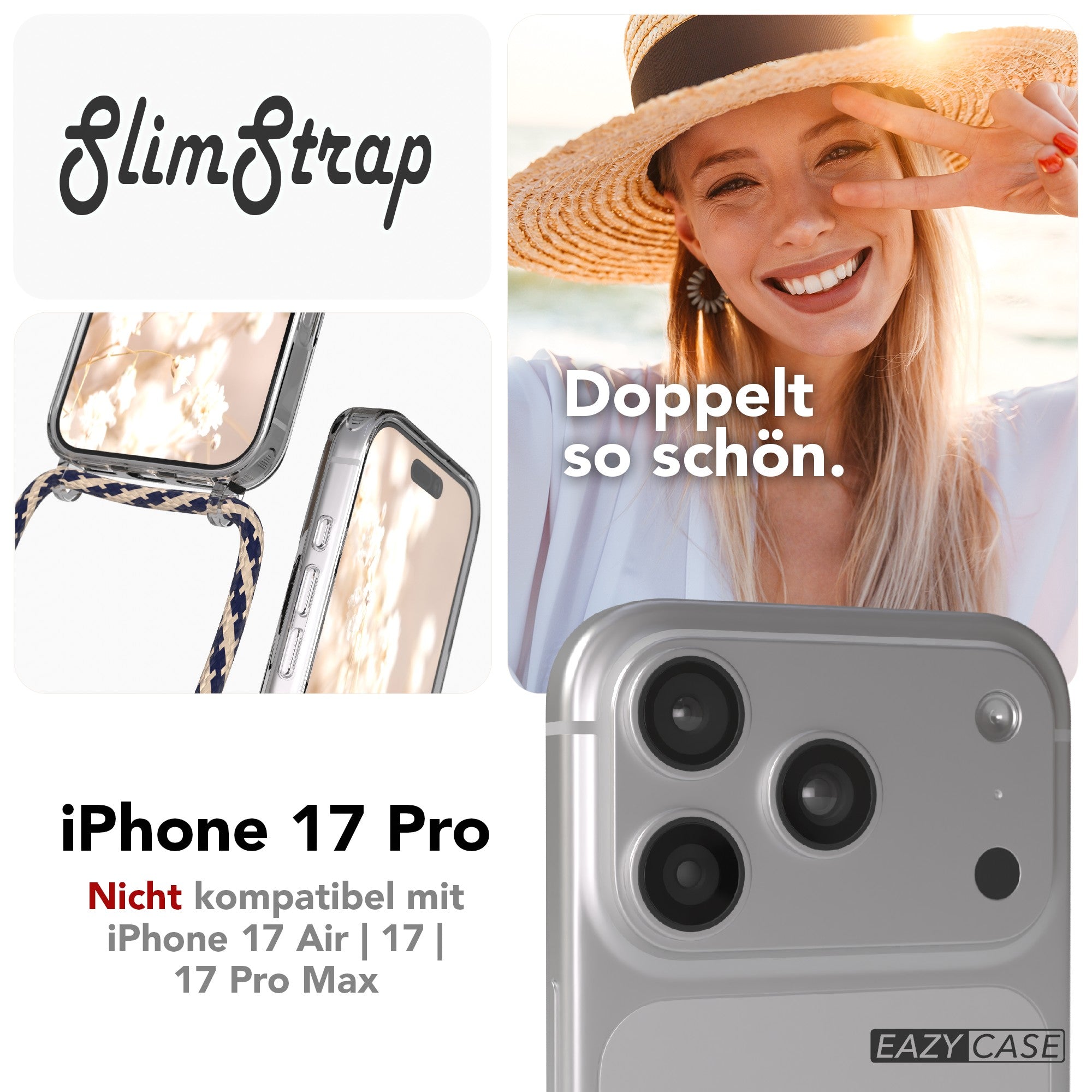 iPhone 17 Pro transparente Hülle + Kordel mit MagSafe