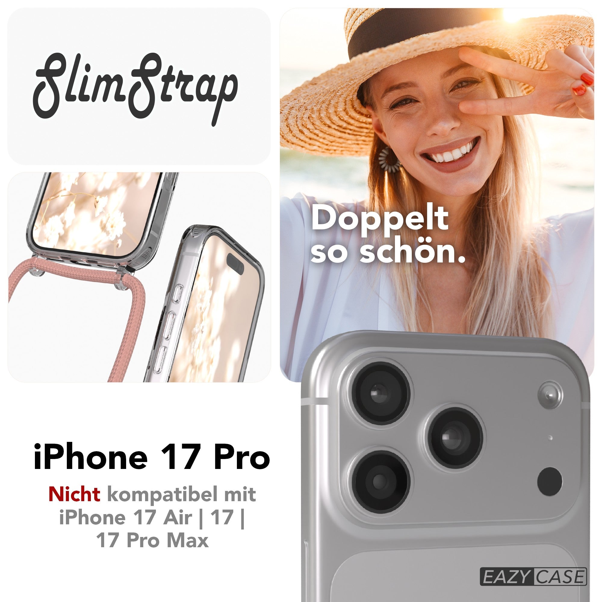 iPhone 17 Pro transparente Hülle + Kordel mit MagSafe