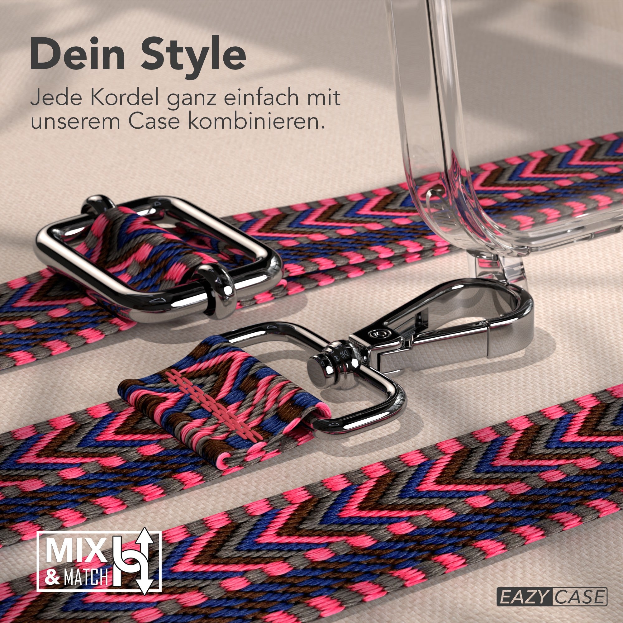 iPhone 17 Pro MagSafe Handykette mit verstellbarem Boho Band EAZY CASE