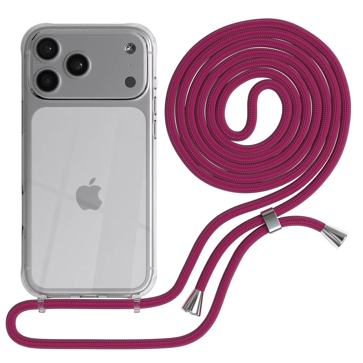 iPhone 17 Pro Max transparente Handykette mit verstellbarer Kordel TPU Hülle
