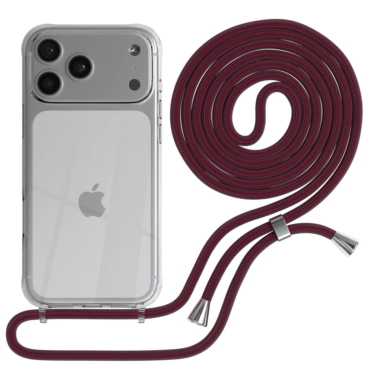 iPhone 17 Pro Max transparente Handykette mit verstellbarer Kordel TPU Hülle