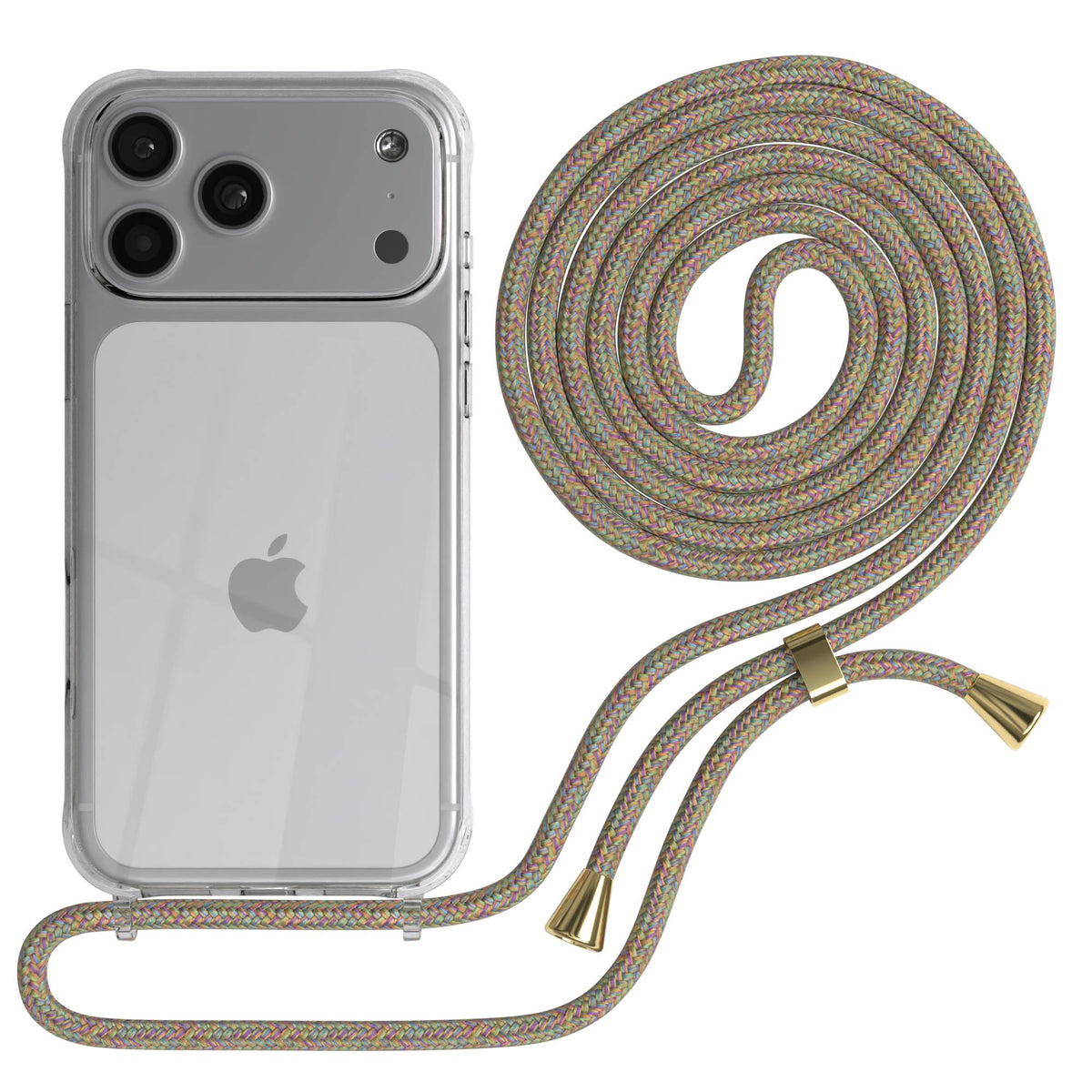 iPhone 17 Pro Max transparente Handykette mit verstellbarer Kordel TPU Hülle