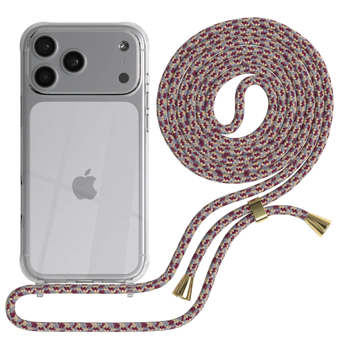 iPhone 17 Pro Max transparente Handykette mit verstellbarer Kordel TPU Hülle