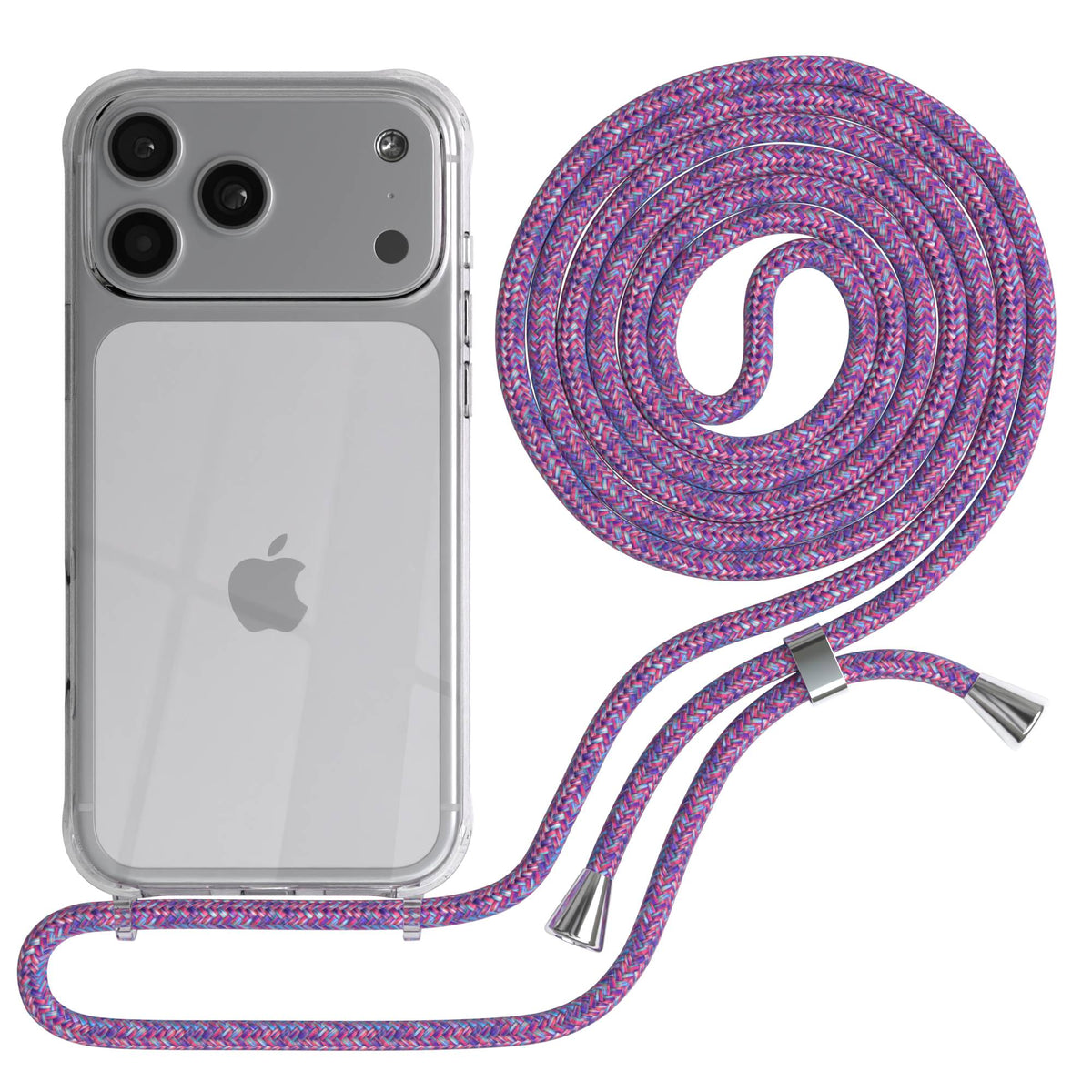 iPhone 17 Pro Max transparente Handykette mit verstellbarer Kordel TPU Hülle
