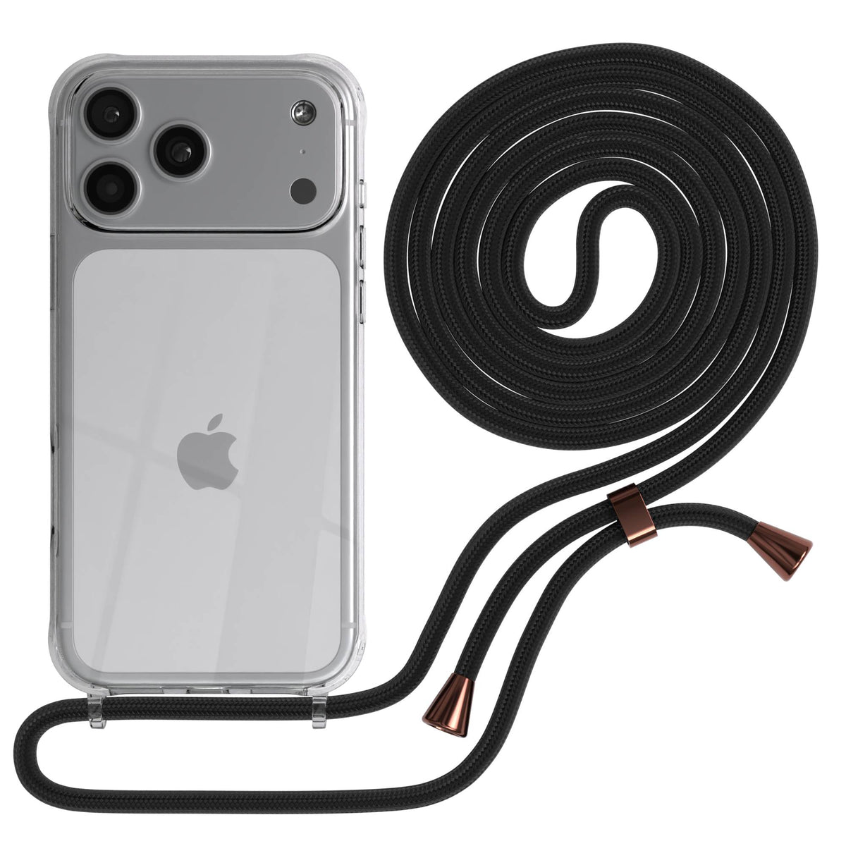 iPhone 17 Pro Max transparente Handykette mit verstellbarer Kordel TPU Hülle