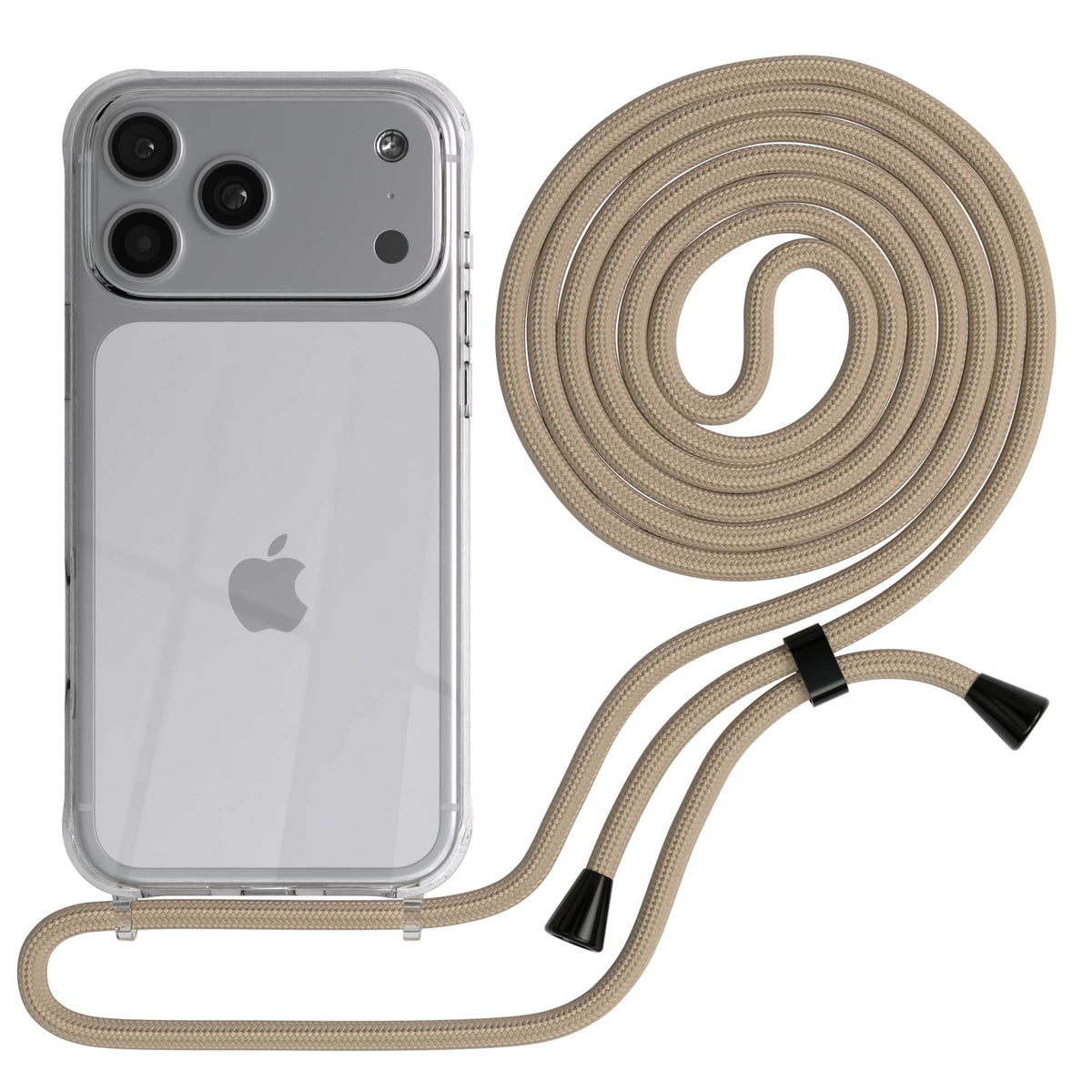 iPhone 17 Pro Max transparente Handykette mit verstellbarer Kordel TPU Hülle