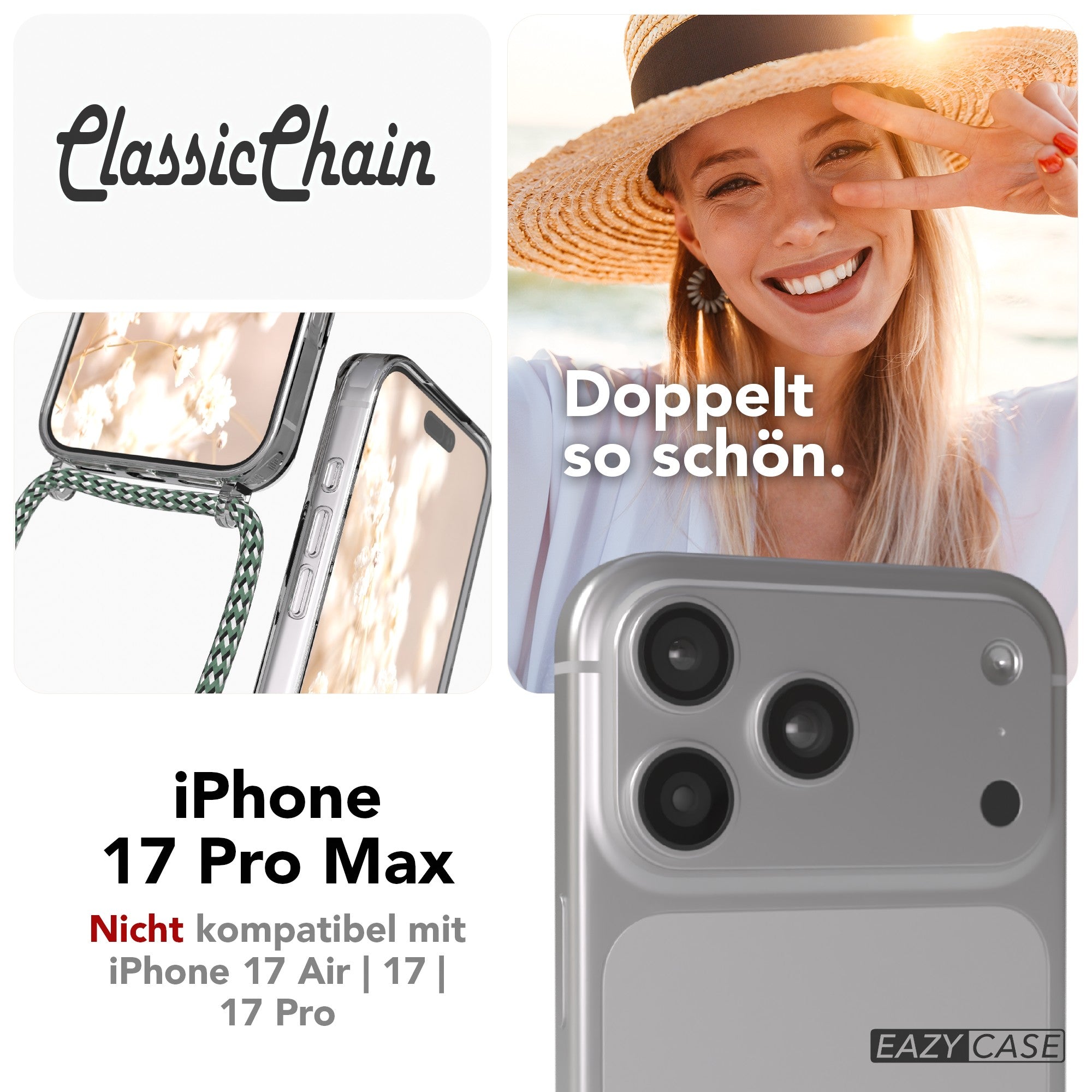 iPhone 17 Pro Max transparente Hülle + Kordel