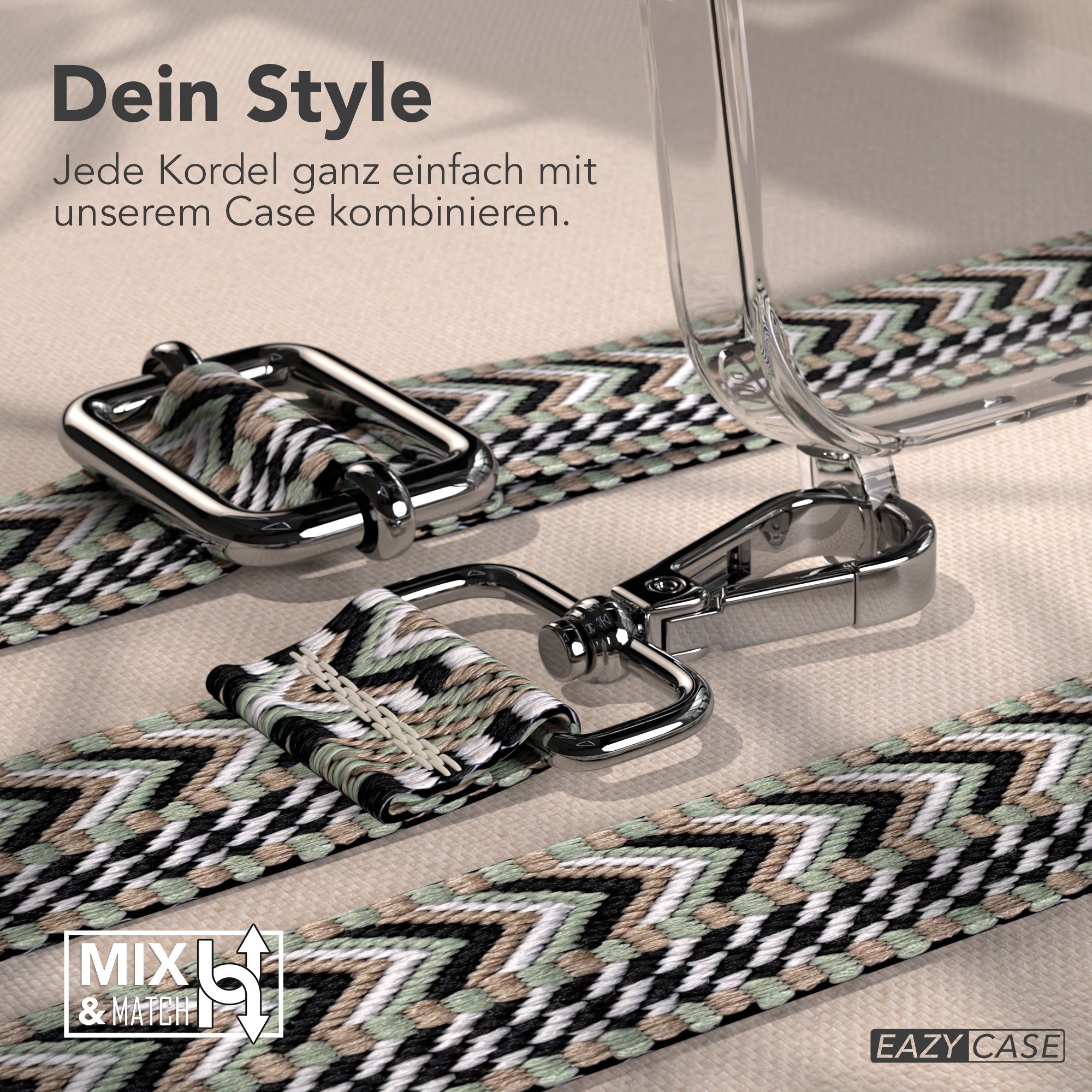 iPhone 17 Pro Max MagSafe Hülle mit verstellbarer Boho Handykette