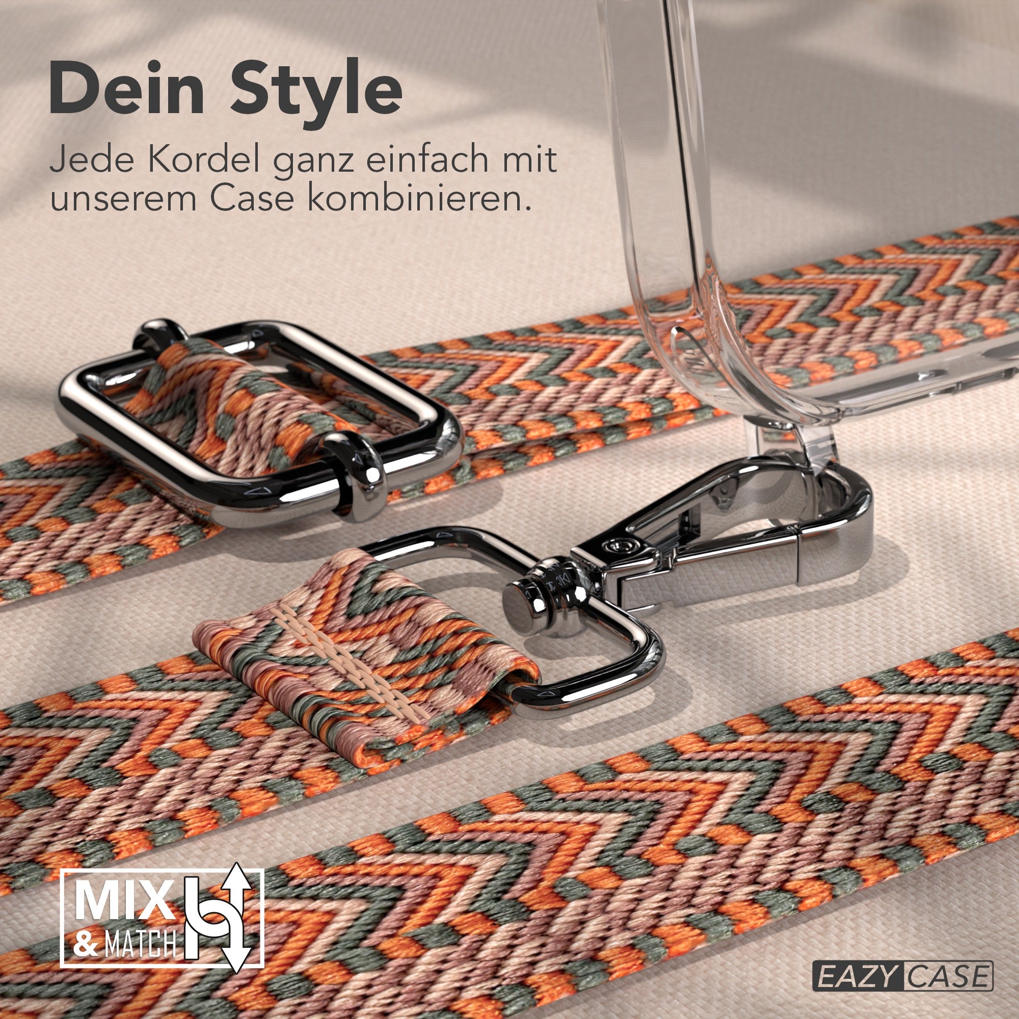 iPhone 17 Pro Max MagSafe Hülle mit verstellbarer Boho Handykette