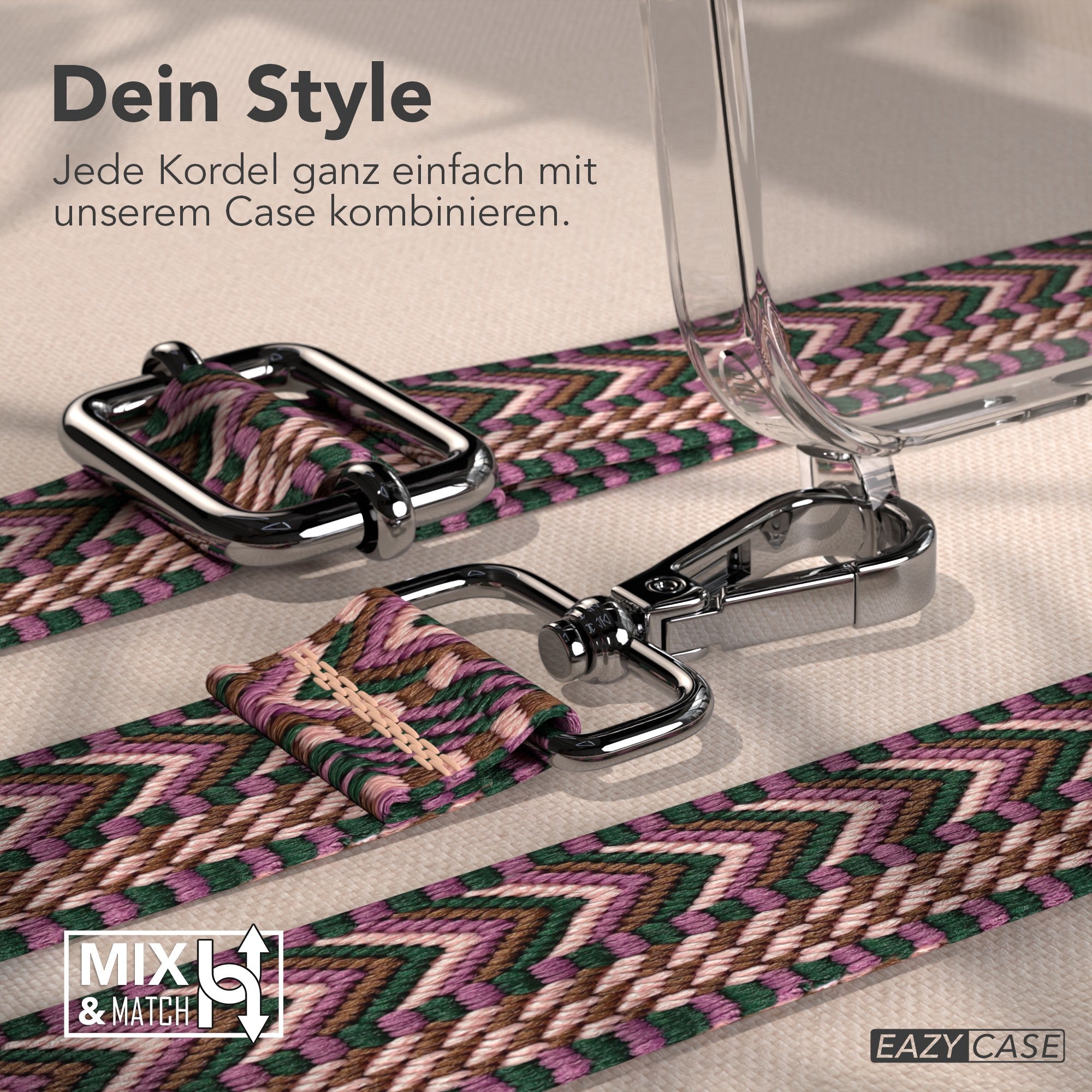 iPhone 17 Pro Max MagSafe Hülle mit verstellbarer Boho Handykette
