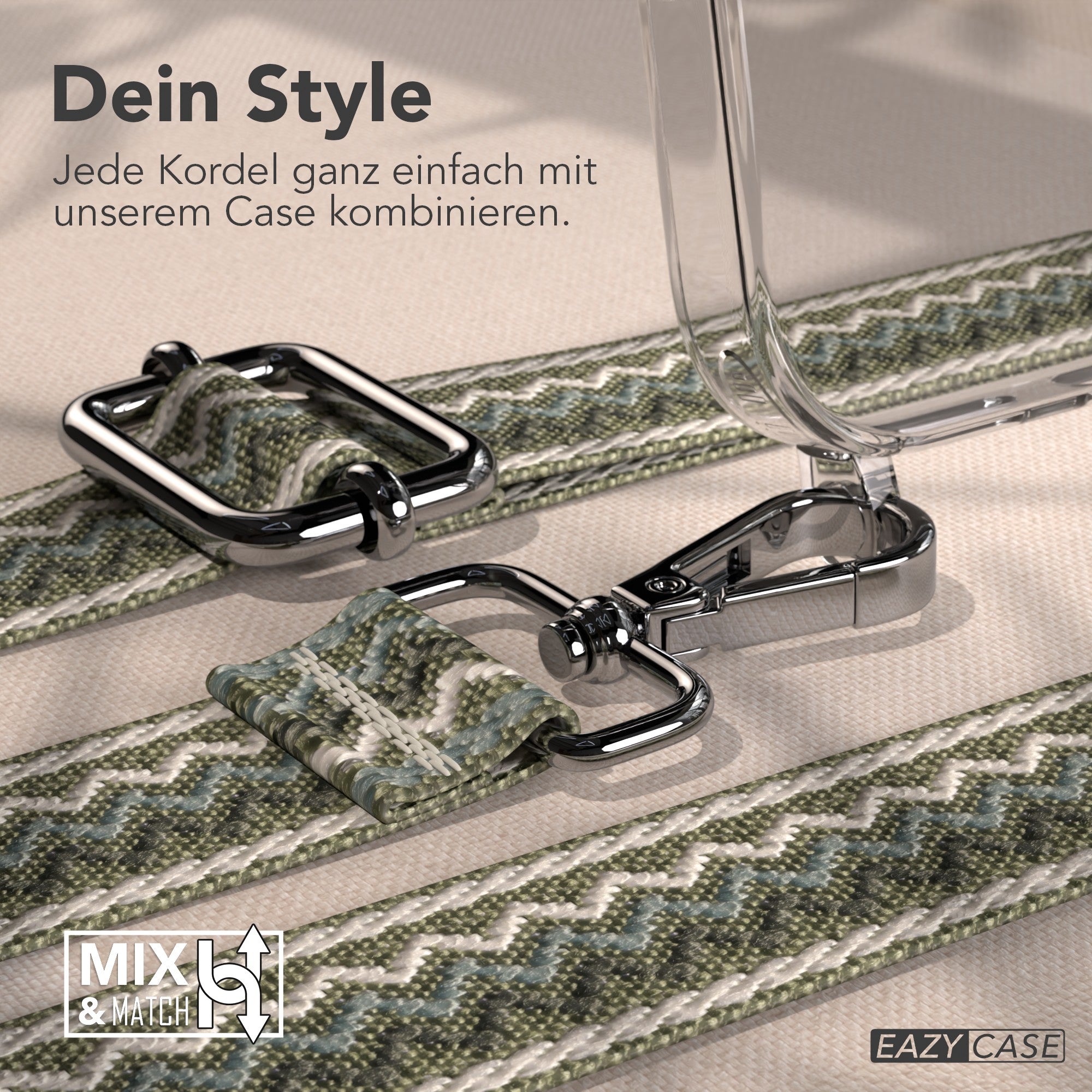 iPhone 17 Pro Max MagSafe Hülle mit verstellbarer Boho Handykette