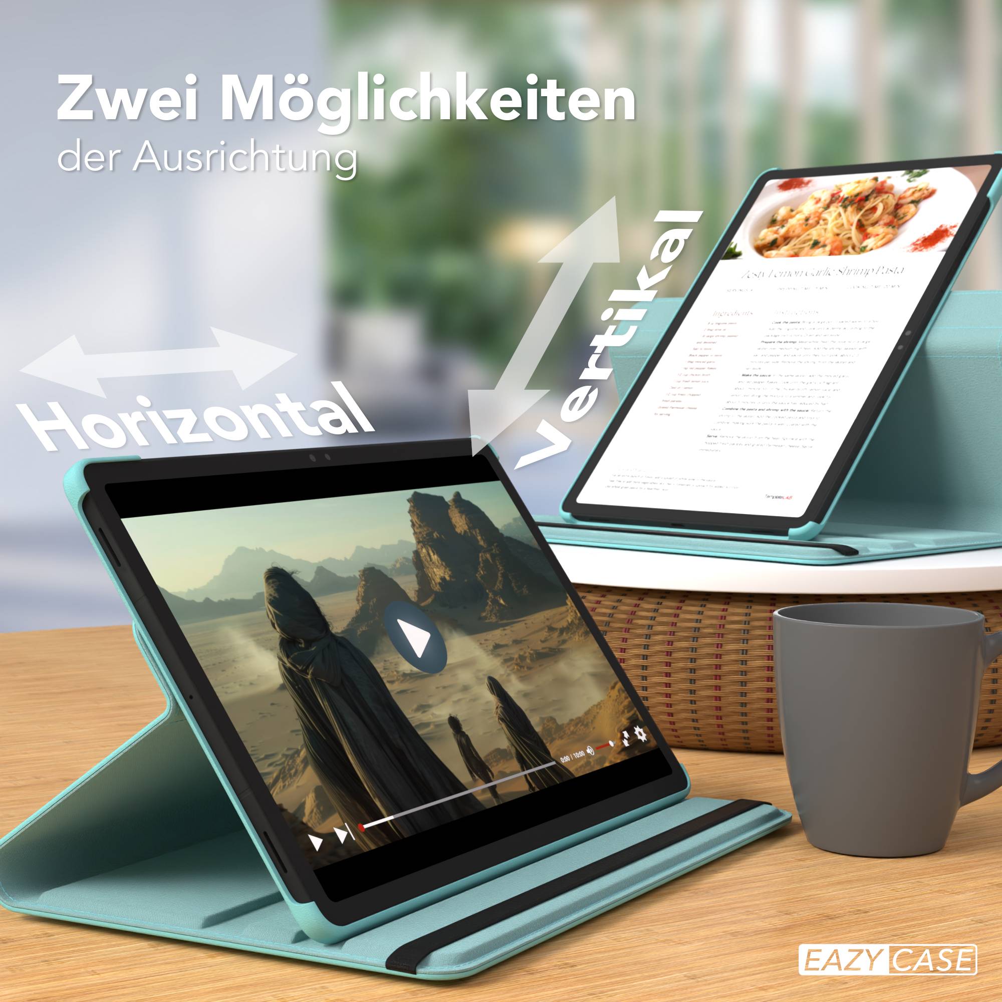 Samsung Galaxy Tab S11 drehbare Tablethülle 360 Grad Rotation Ständerfunktion EAZY CASE