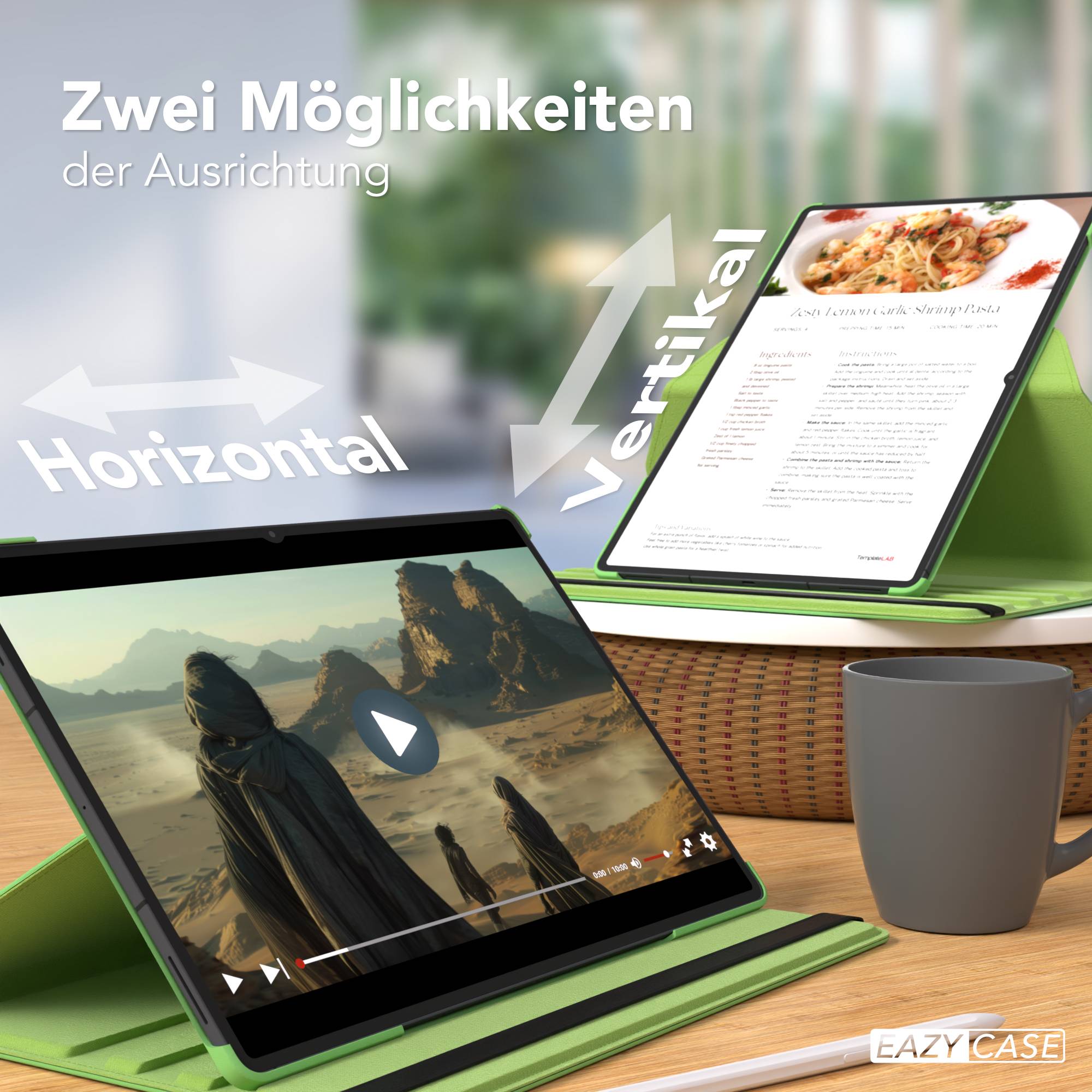 Samsung Galaxy Tab S11 Ultra drehbare Tablethülle 360 Grad Rotation Ständerfunktion