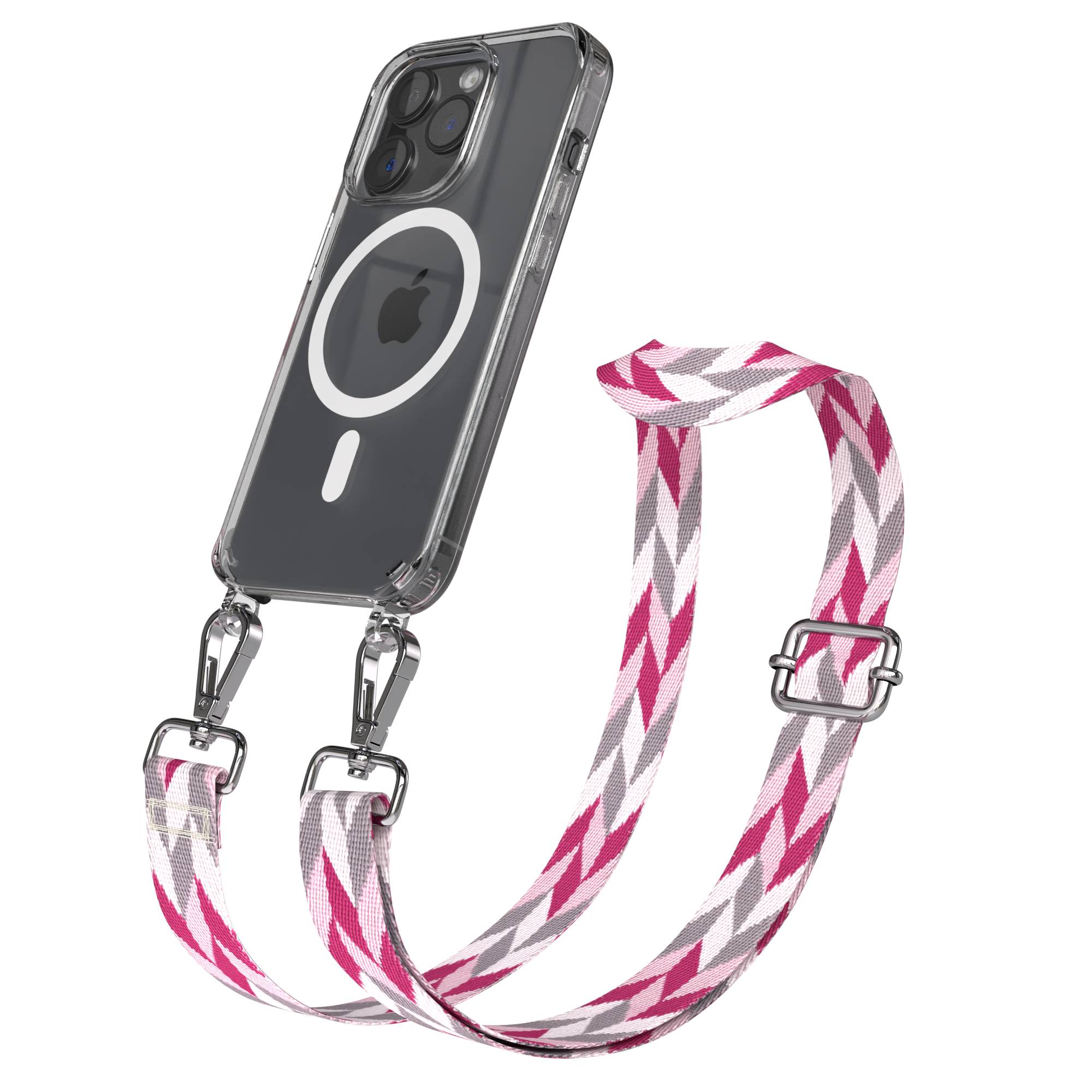 iPhone 15 Pro MagSafe Handykette mit Boho Band verstellbar