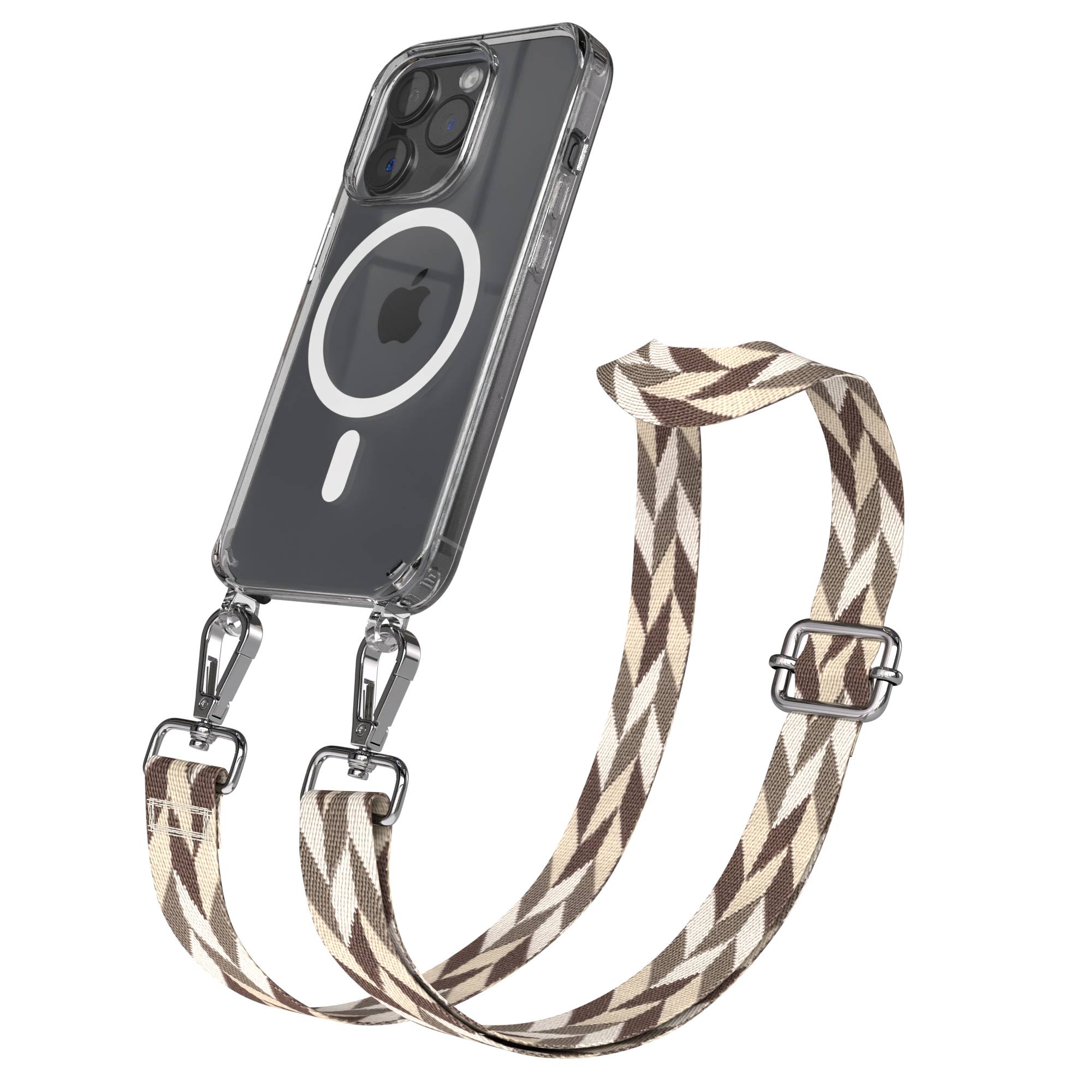 iPhone 15 Pro MagSafe Handykette mit Boho Band verstellbar