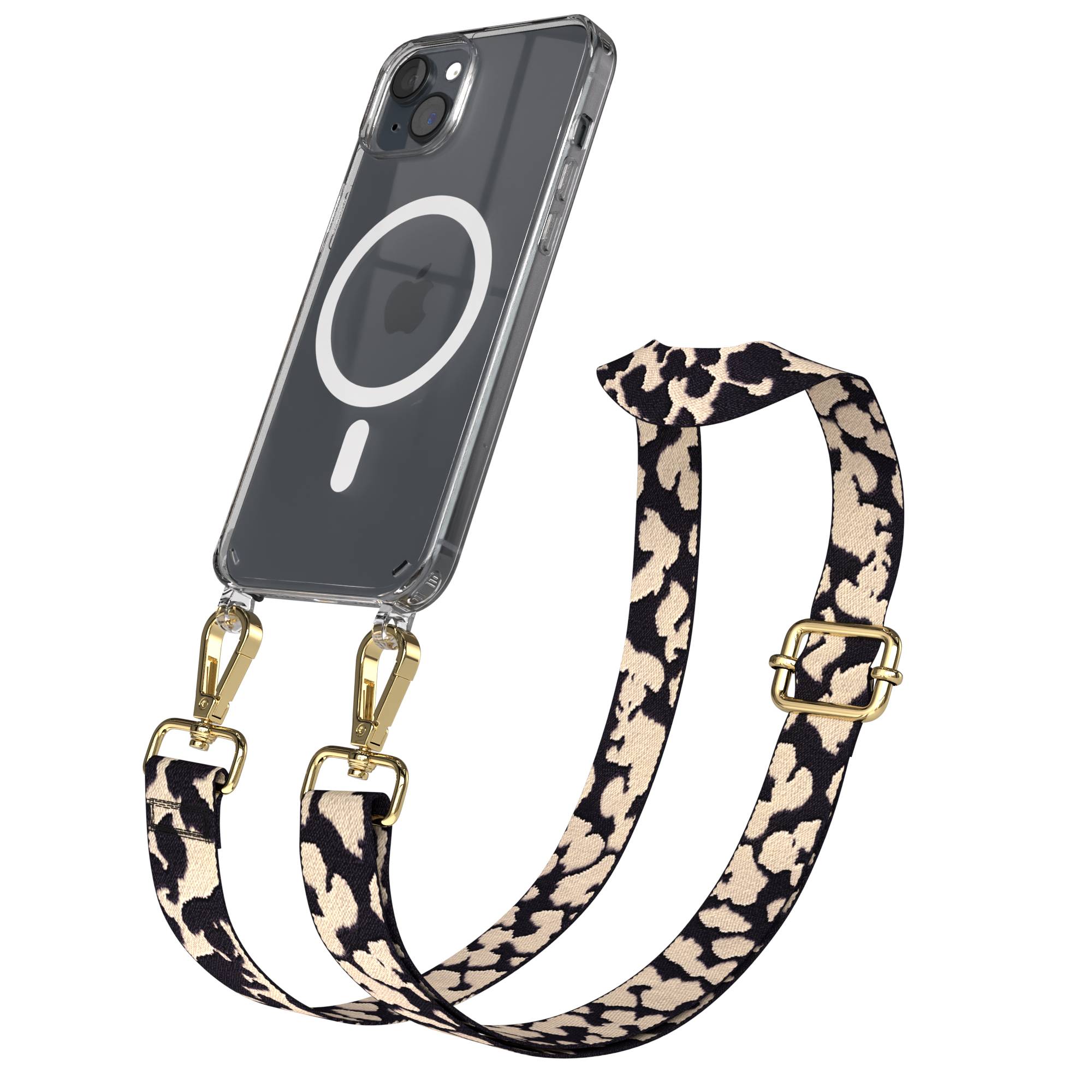 iPhone 15 Plus MagSafe Handykette mit verstellbarem Boho Band Umhängeriemen