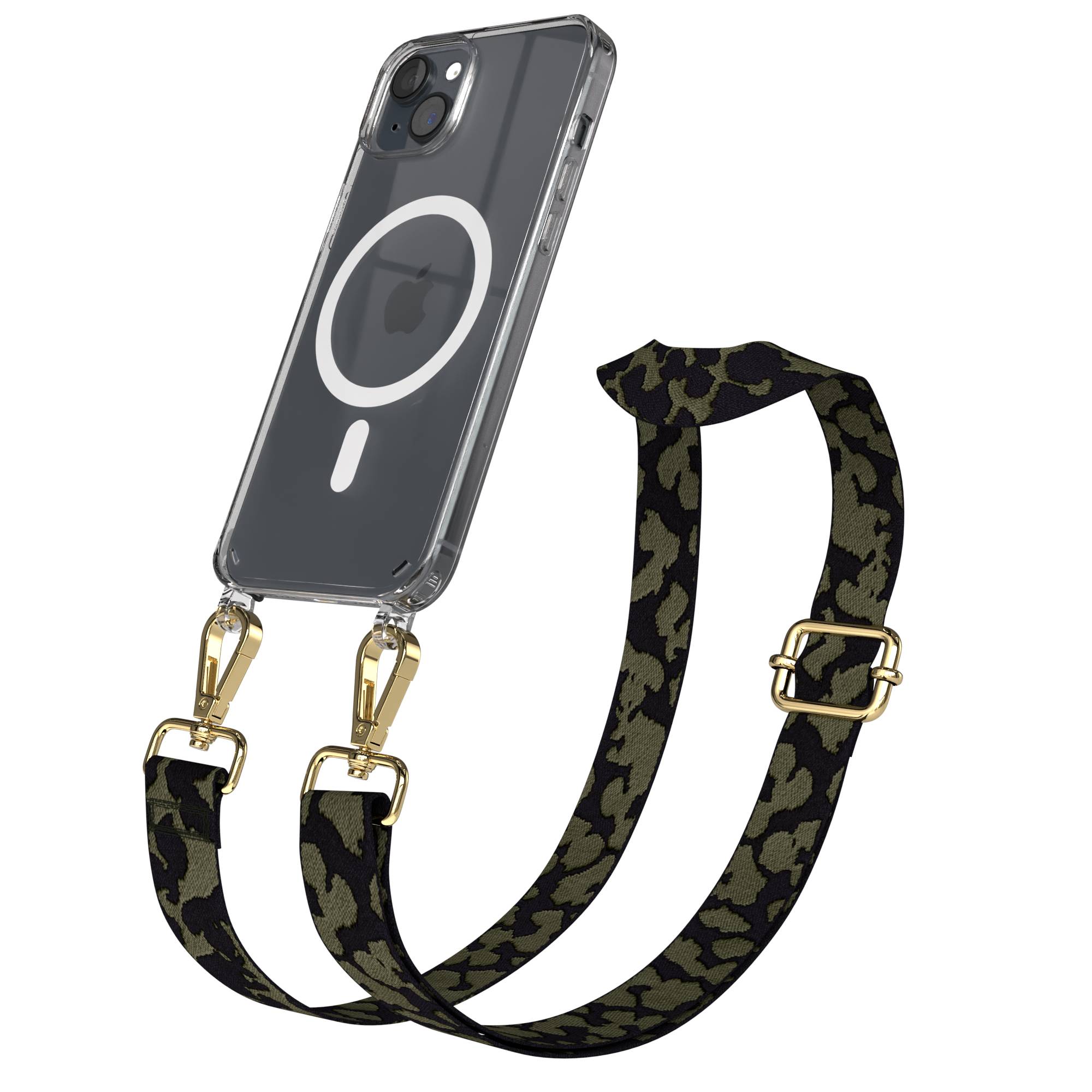 iPhone 15 Plus MagSafe Handykette mit verstellbarem Boho Band Umhängeriemen
